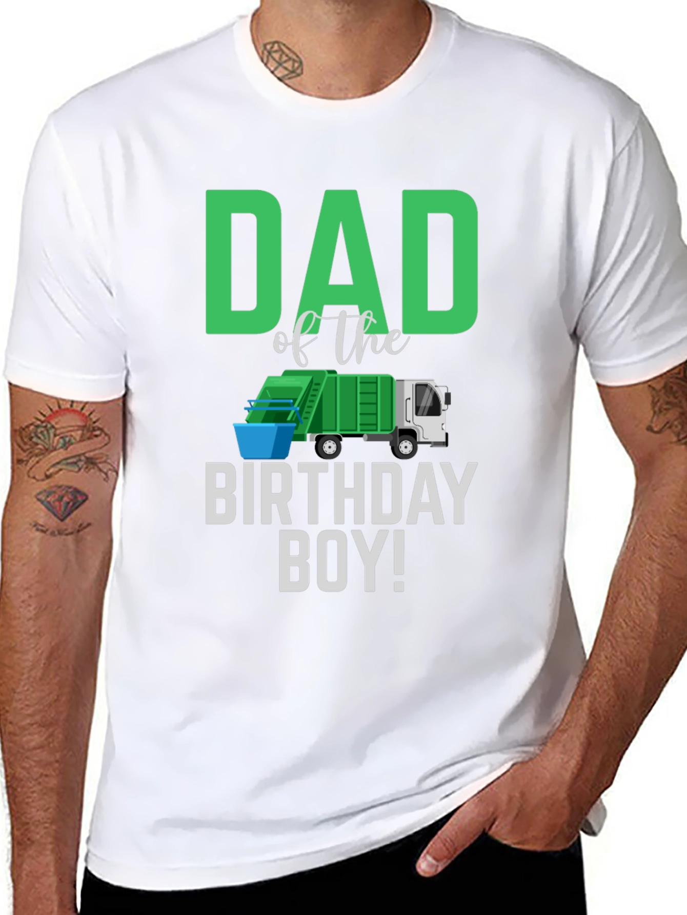 Dad of the Birthday Boy Garbage Truck T-Shirt