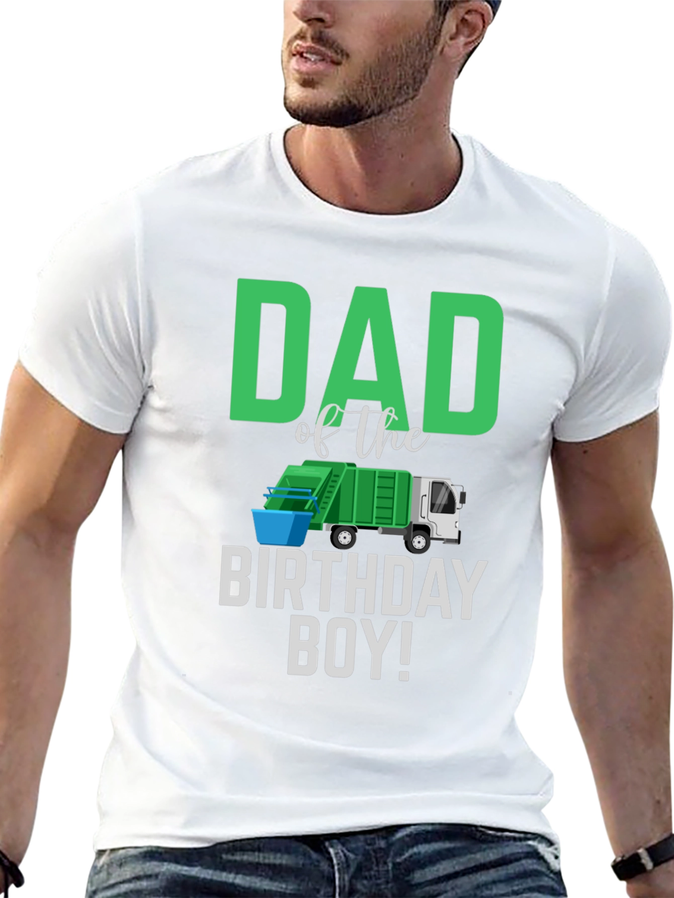 Dad of the Birthday Boy Garbage Truck T-Shirt