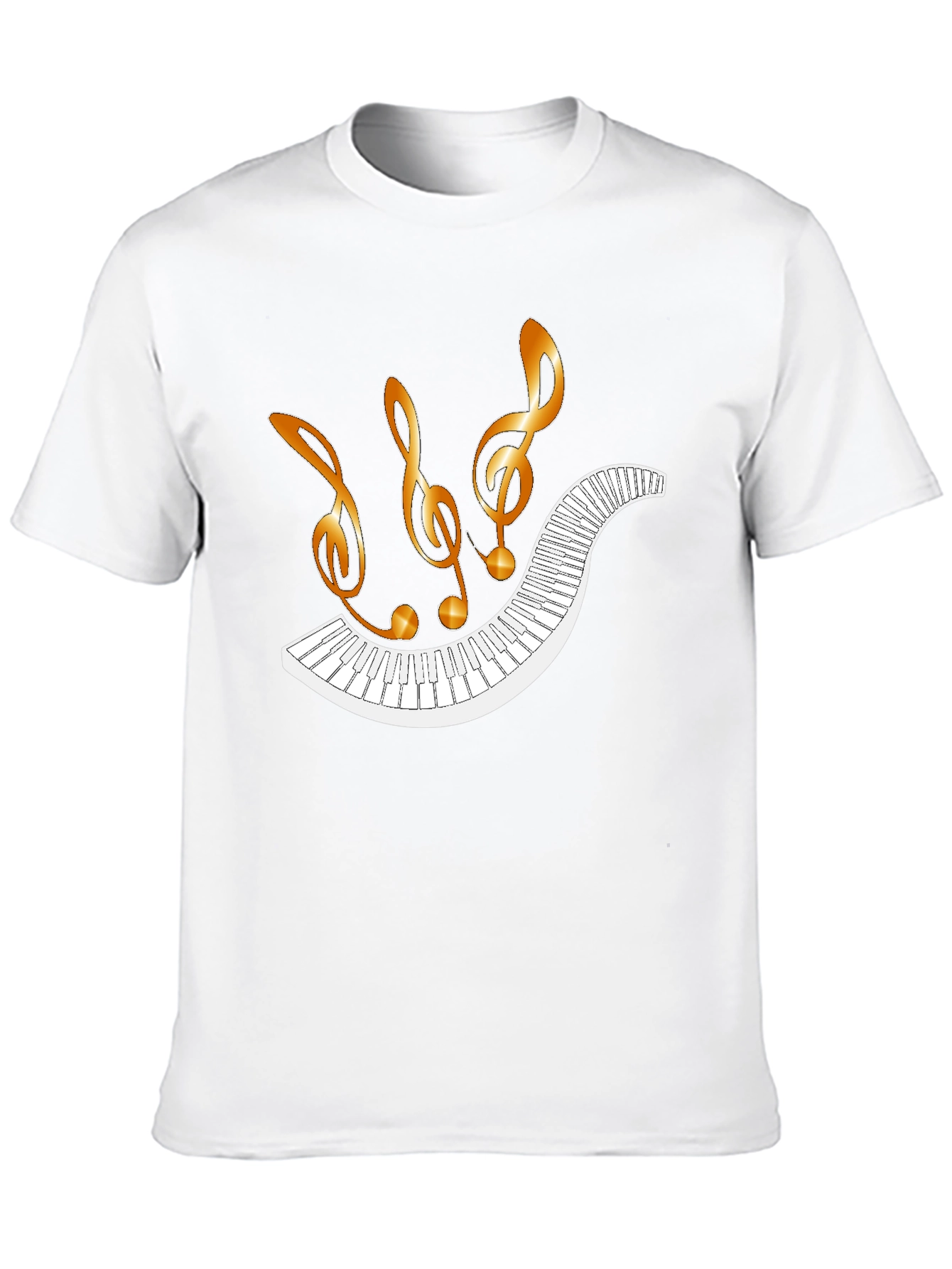 Musical Notes & Piano Keys Graphic T-Shirt