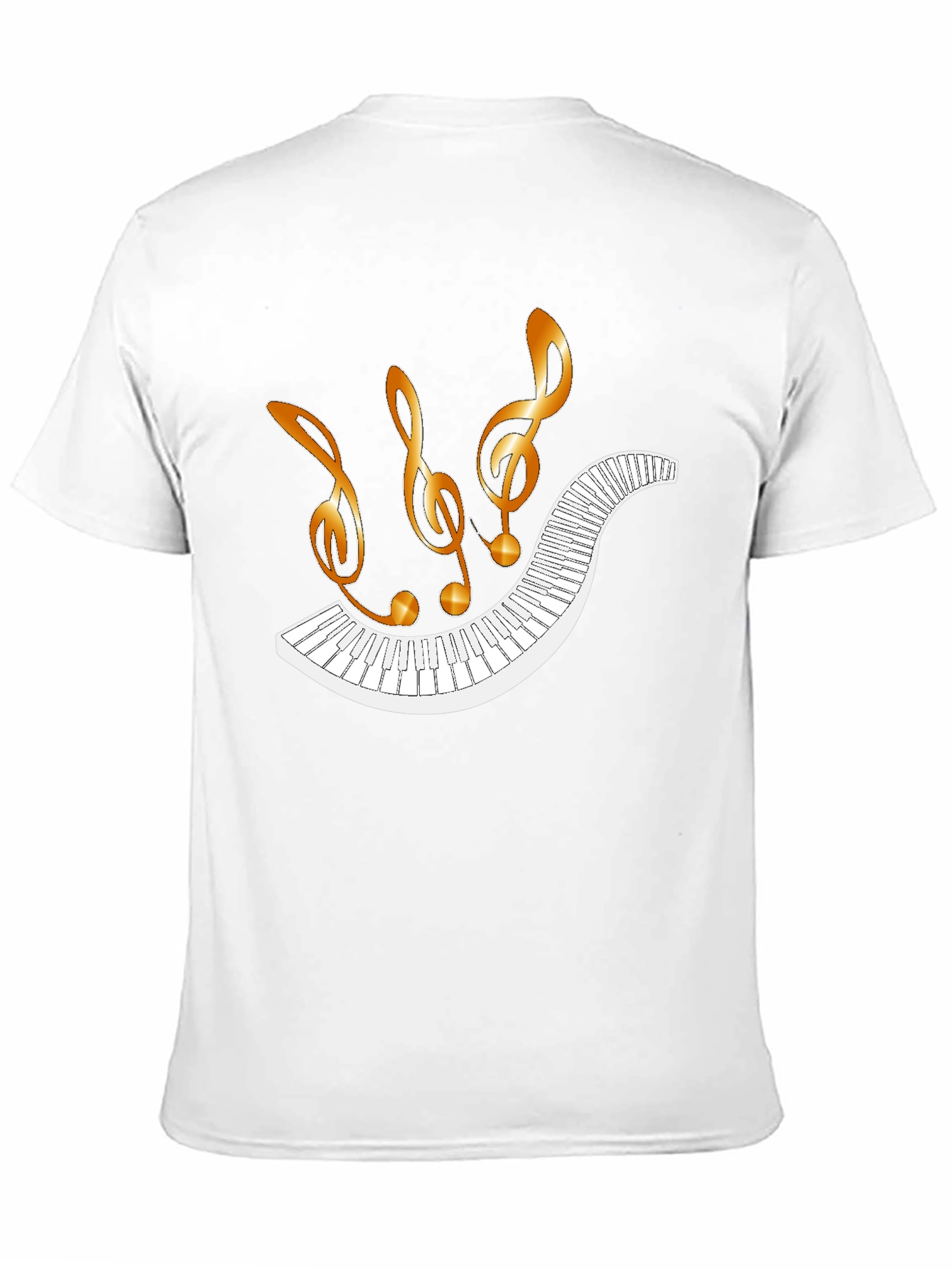 Musical Notes & Piano Keys Graphic T-Shirt