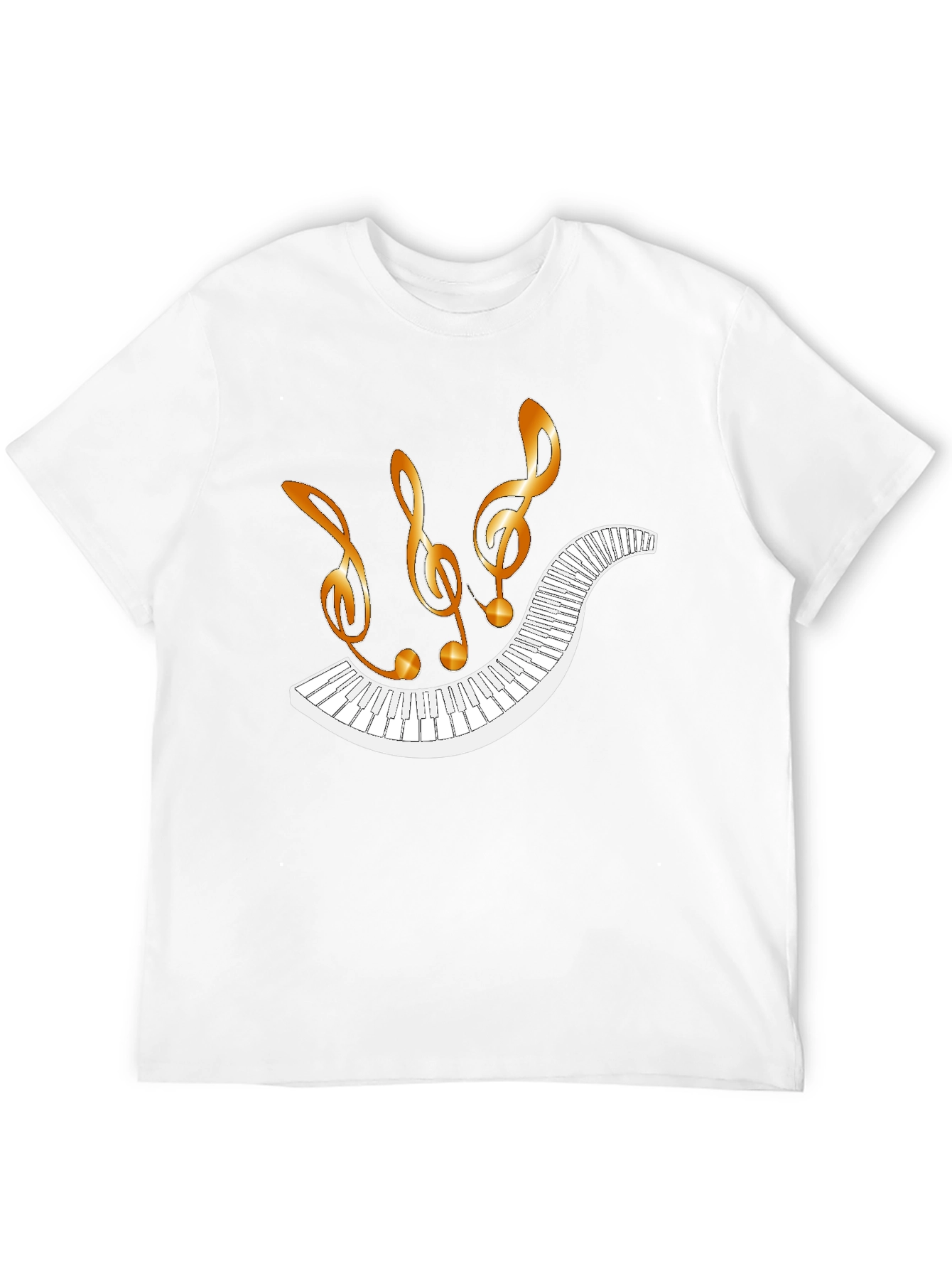 Musical Notes & Piano Keys Graphic T-Shirt