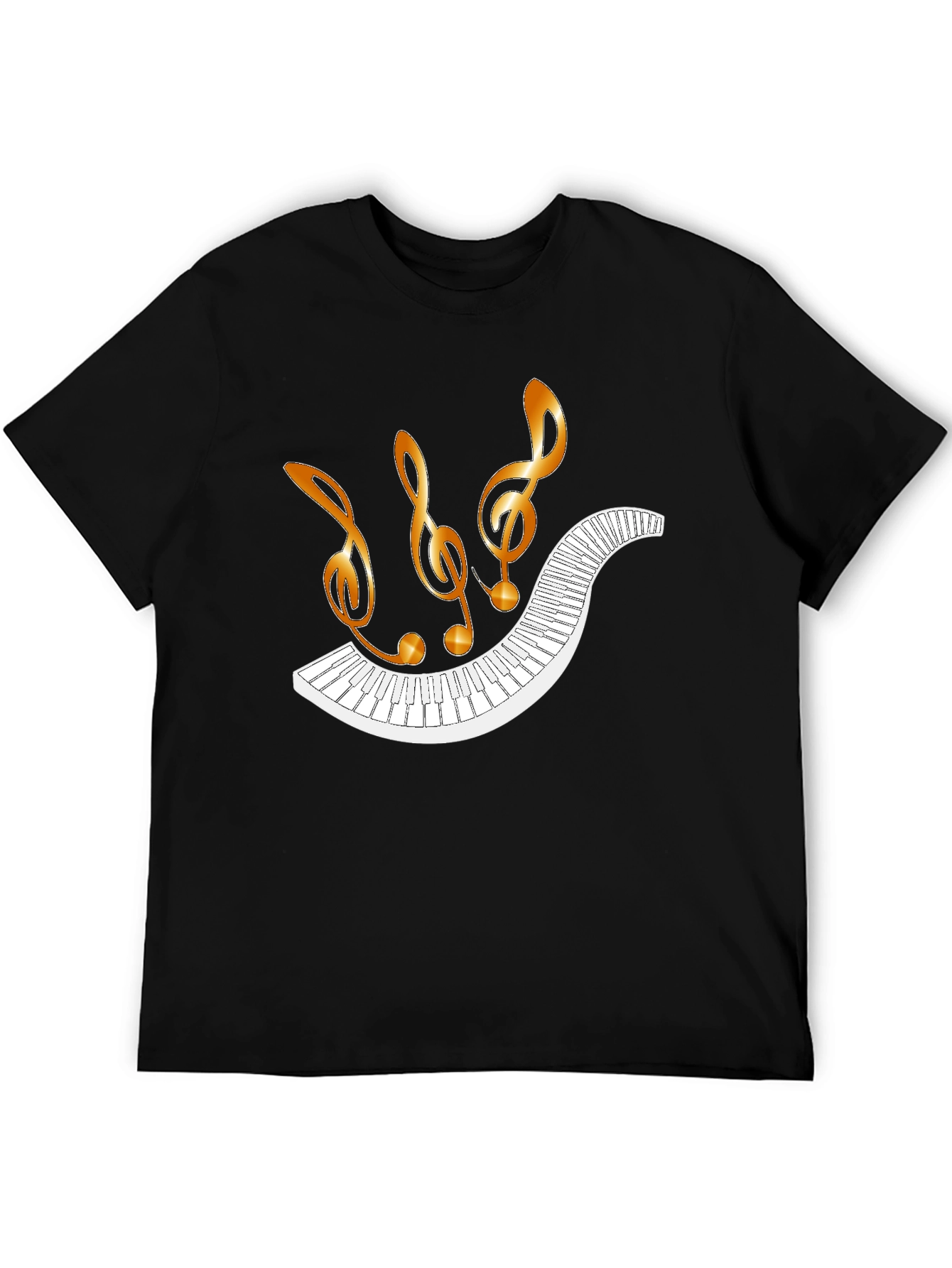 Musical Notes & Piano Keys Graphic T-Shirt
