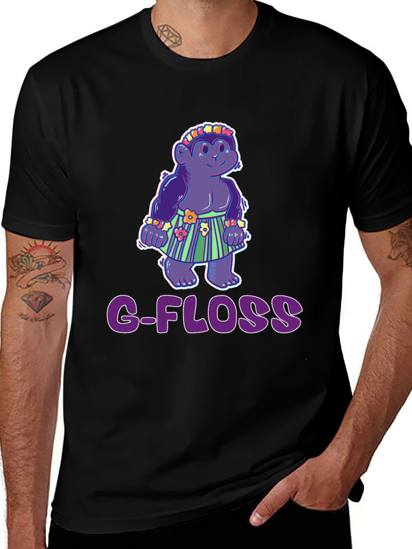 G-Floss Hula Monkey Black T-Shirt