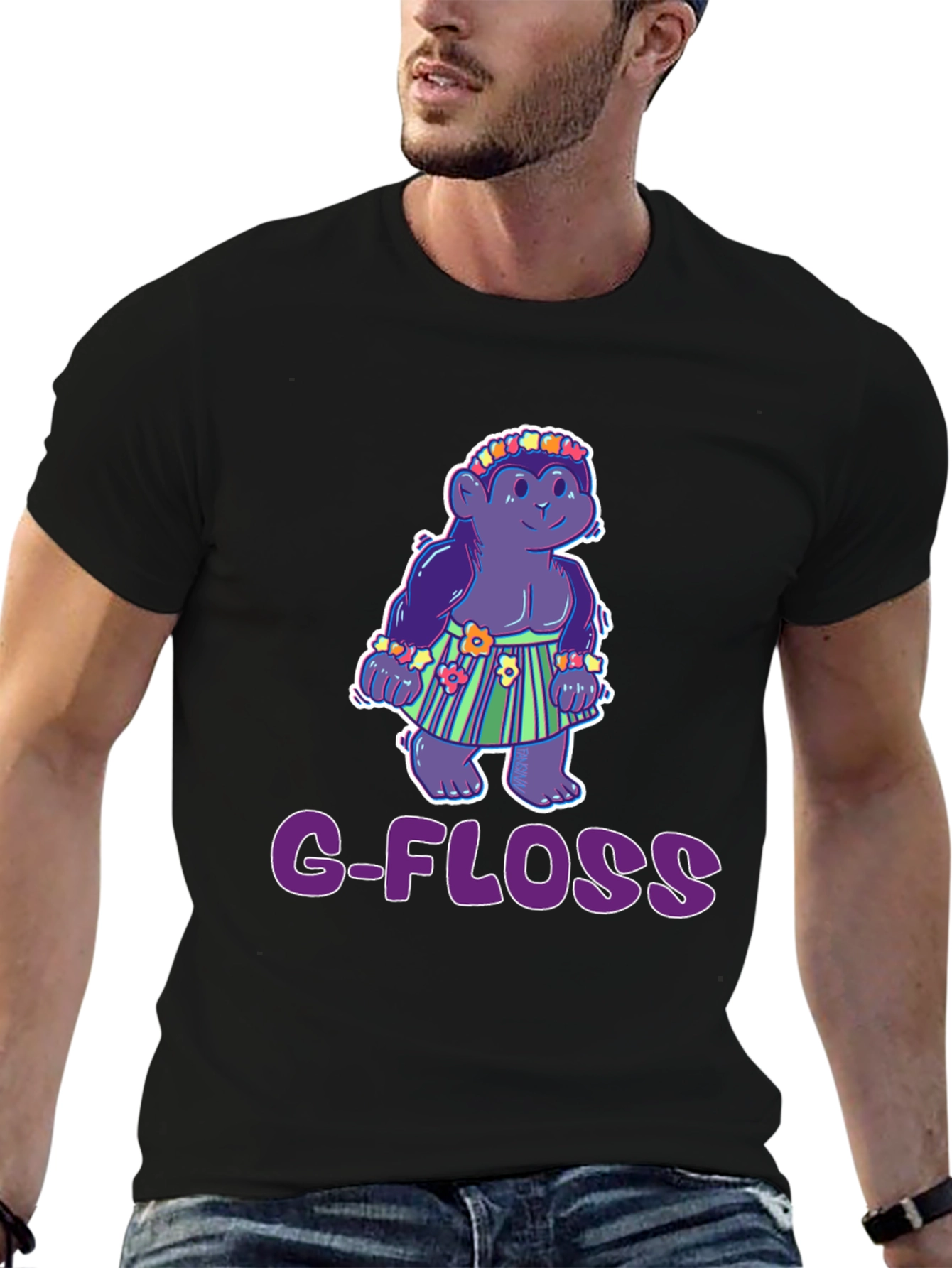G-Floss Hula Monkey Black T-Shirt