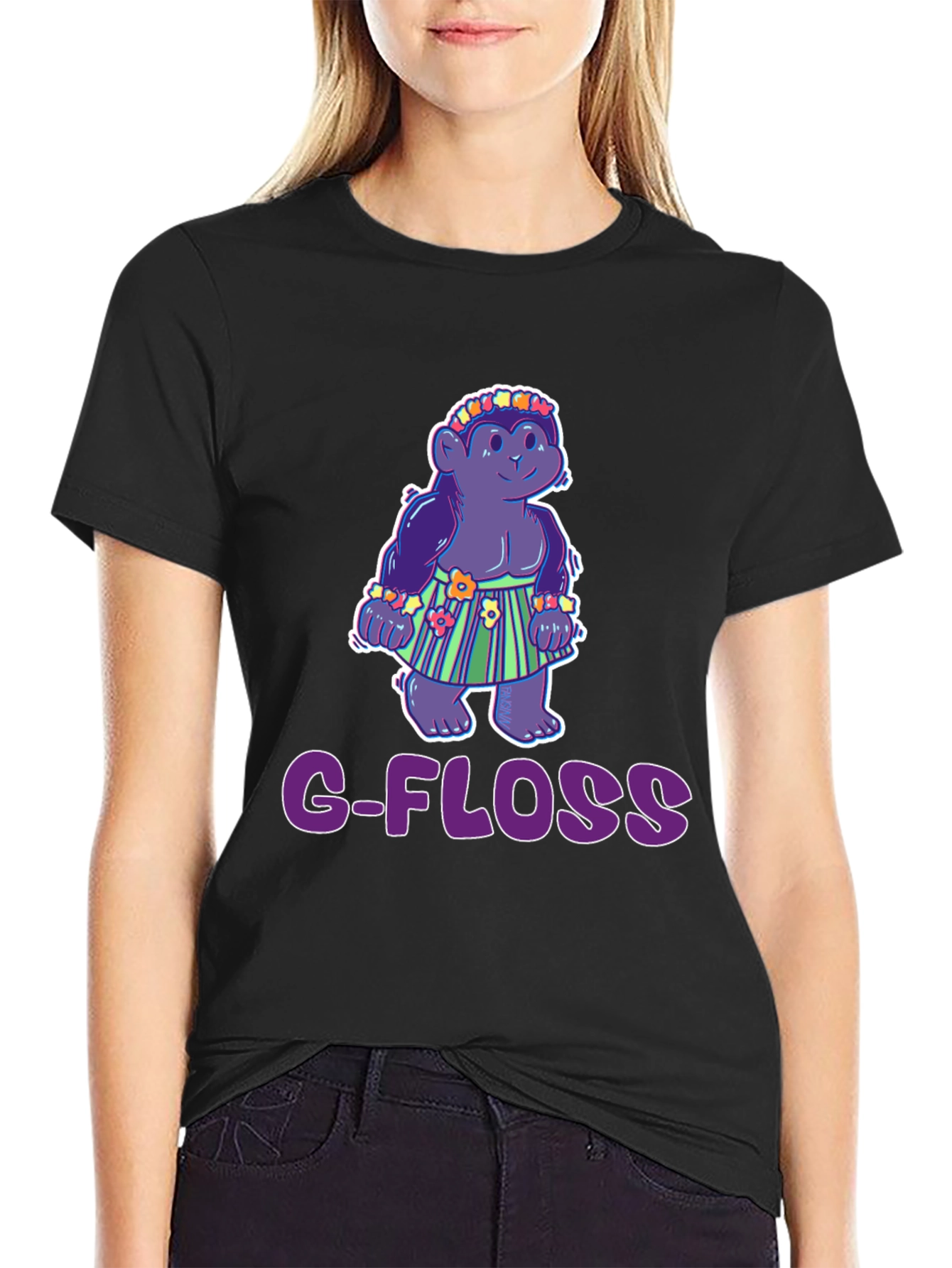 G-Floss Hula Monkey Black T-Shirt