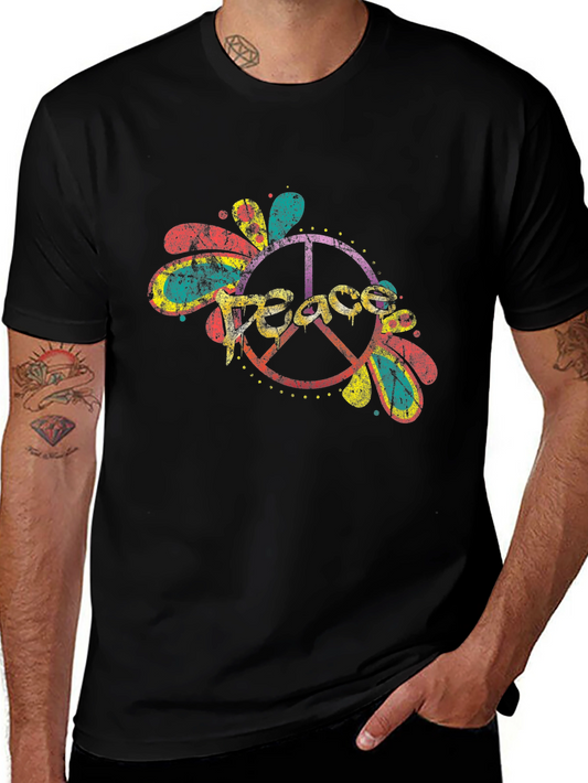 Peace Sign Graphic Tee - Retro Style