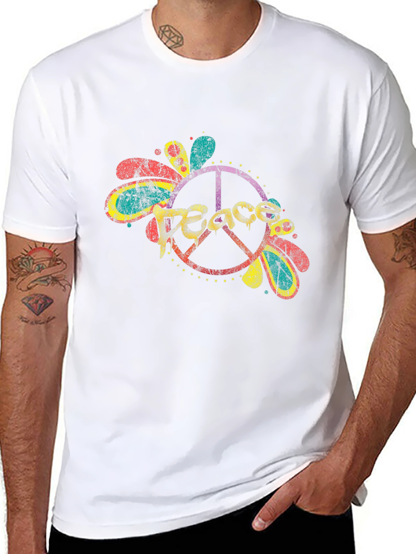 Peace Sign Graphic Tee - Retro Style