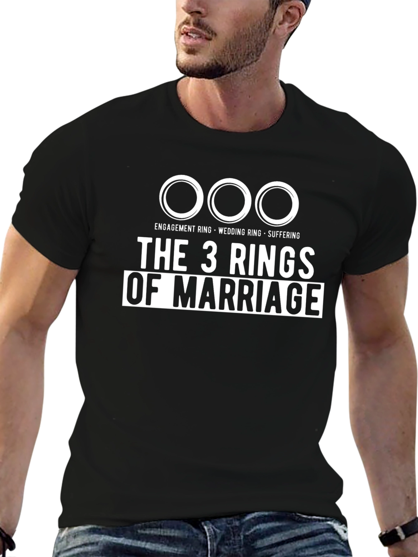 The 3 Rings of Marriage Funny Graphic T-Shirt