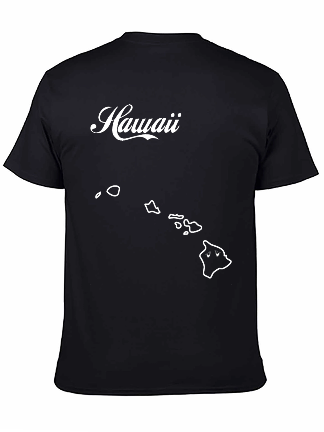 Hawaii State Outline T-Shirt - Black
