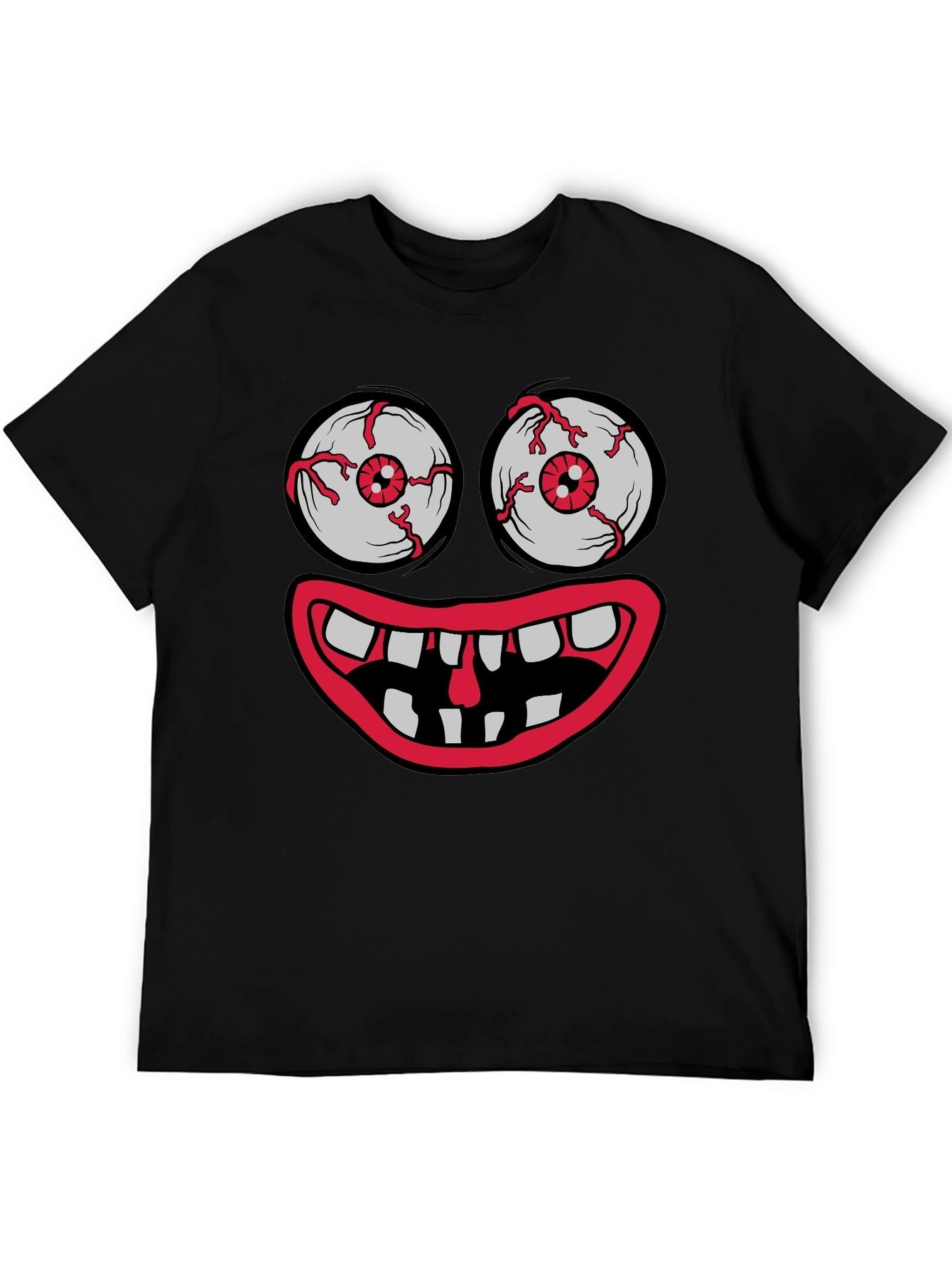 Monster Face Graphic Tee - Crazy Eyes & Mouth!