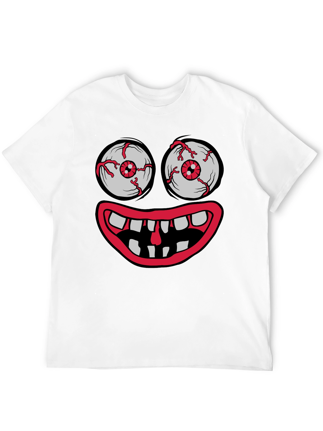 Monster Face Graphic Tee - Crazy Eyes & Mouth!