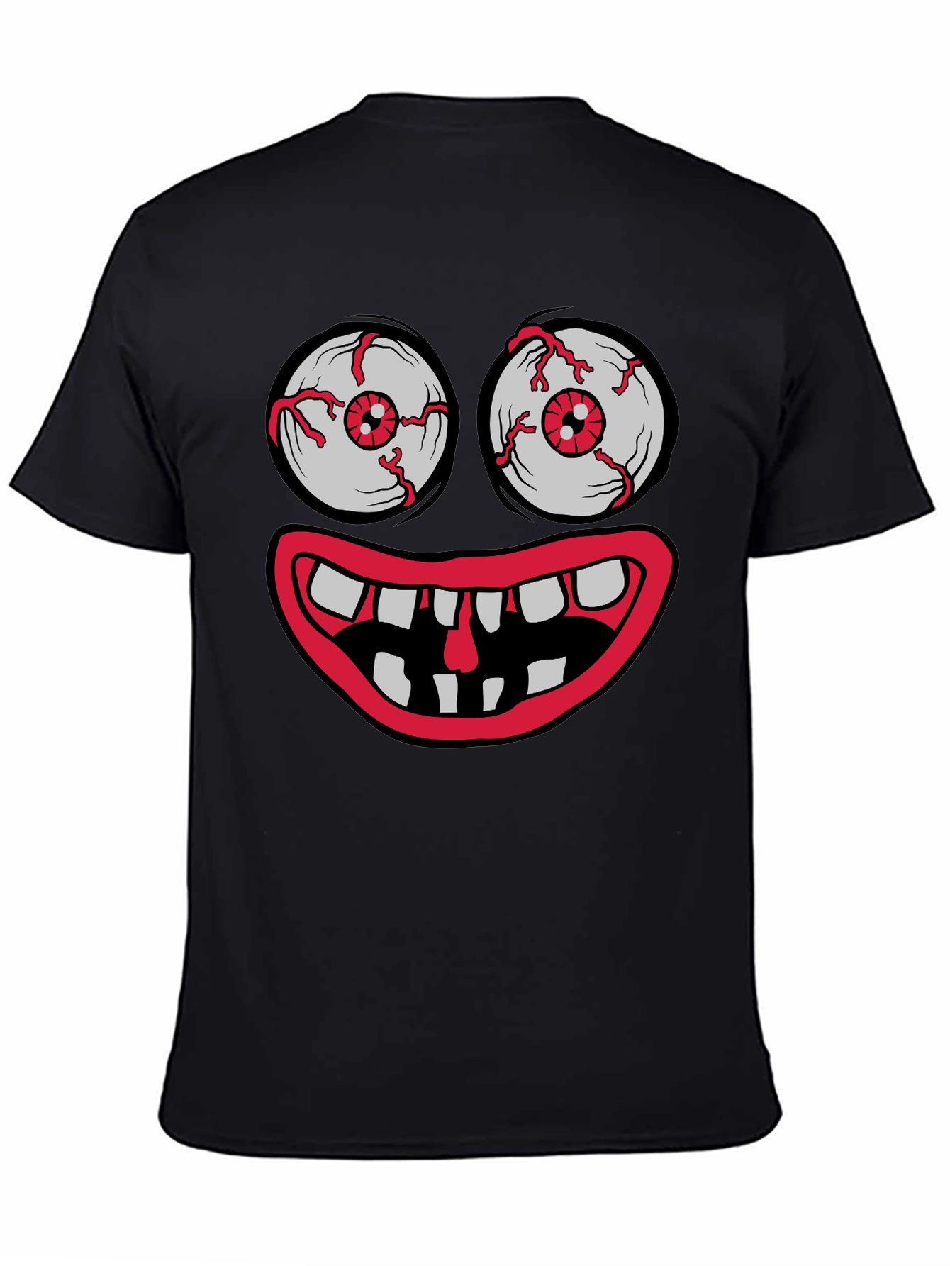 Monster Face Graphic Tee - Crazy Eyes & Mouth!
