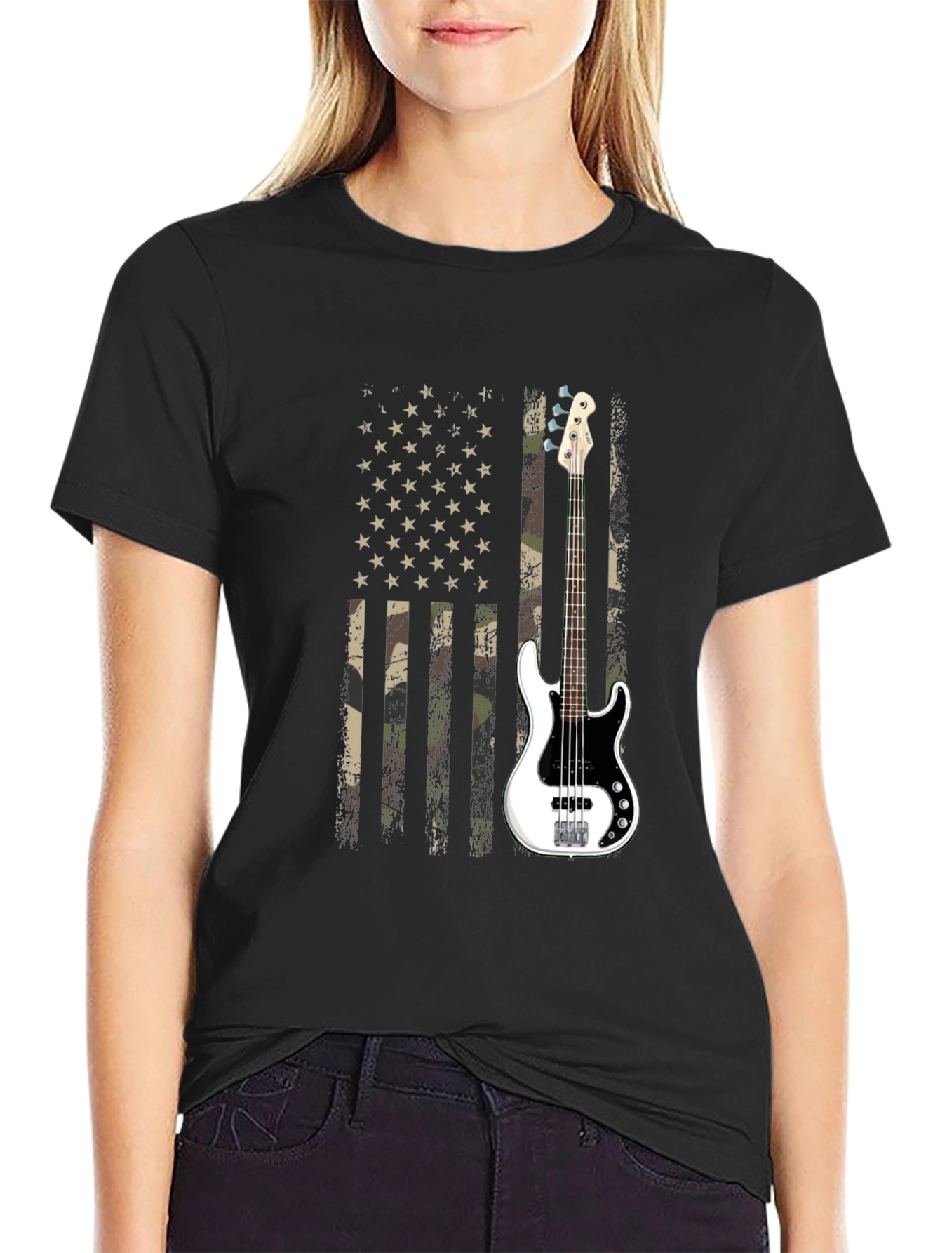 American Flag Guitar T-Shirt