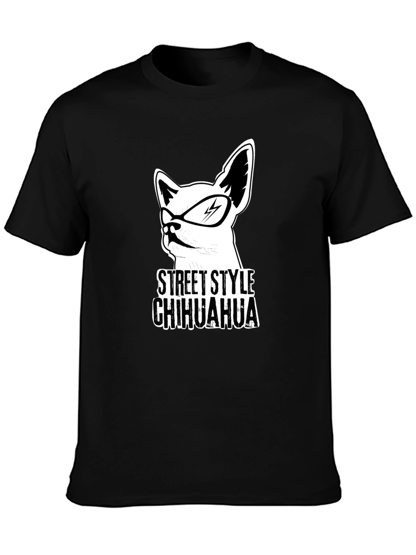 Street Style Chihuahua Black T-Shirt