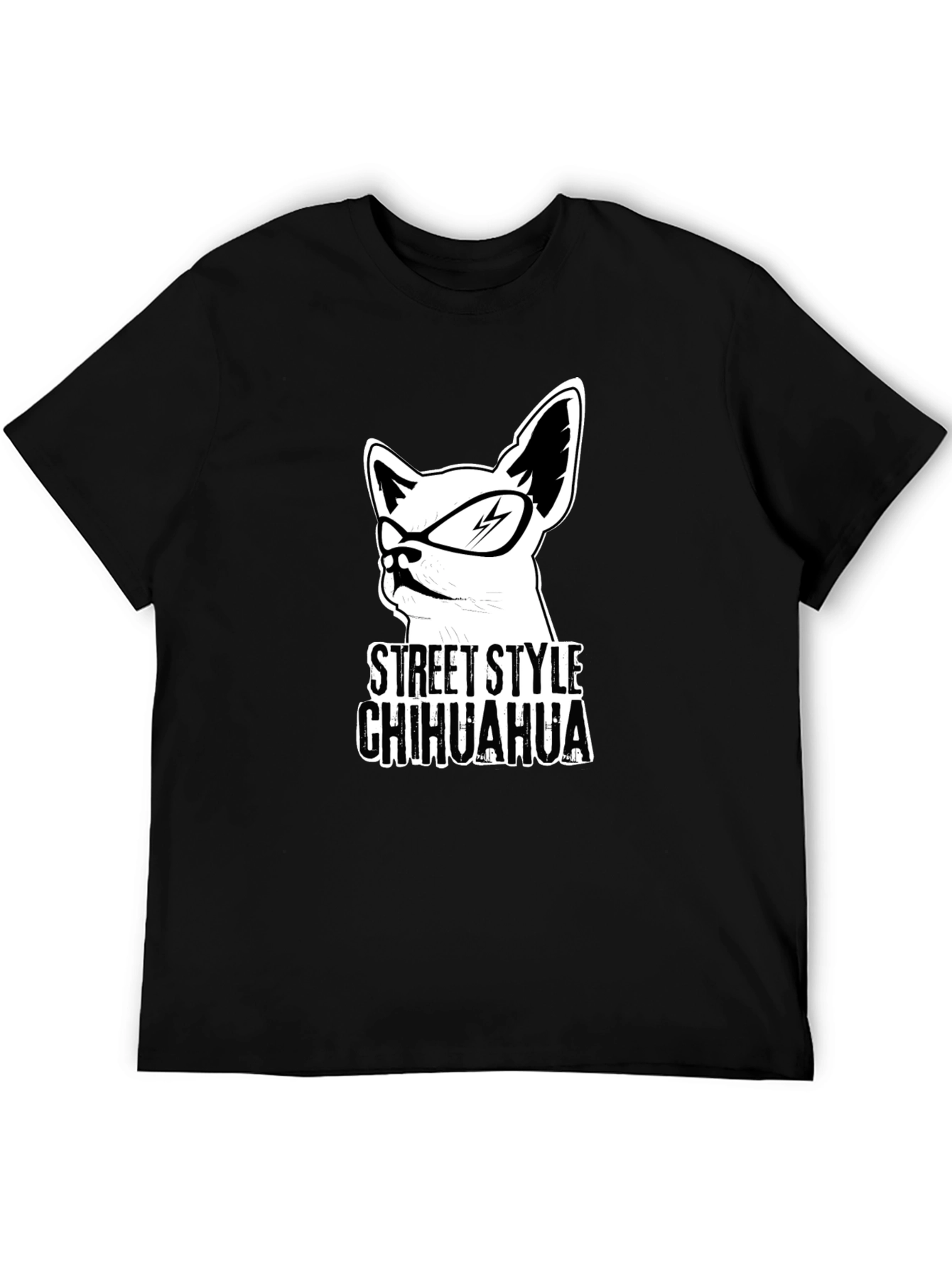 Street Style Chihuahua Black T-Shirt
