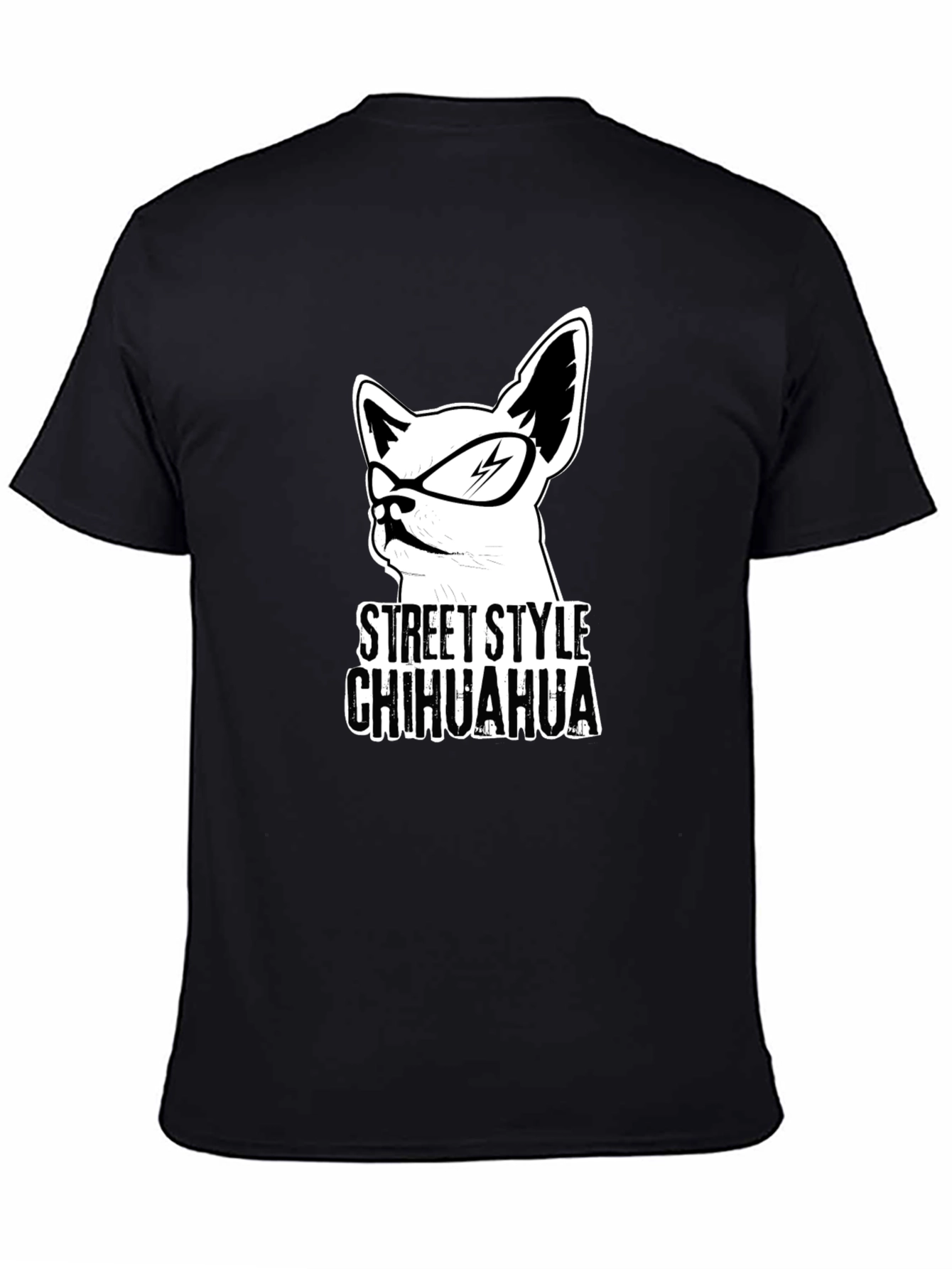 Street Style Chihuahua Black T-Shirt