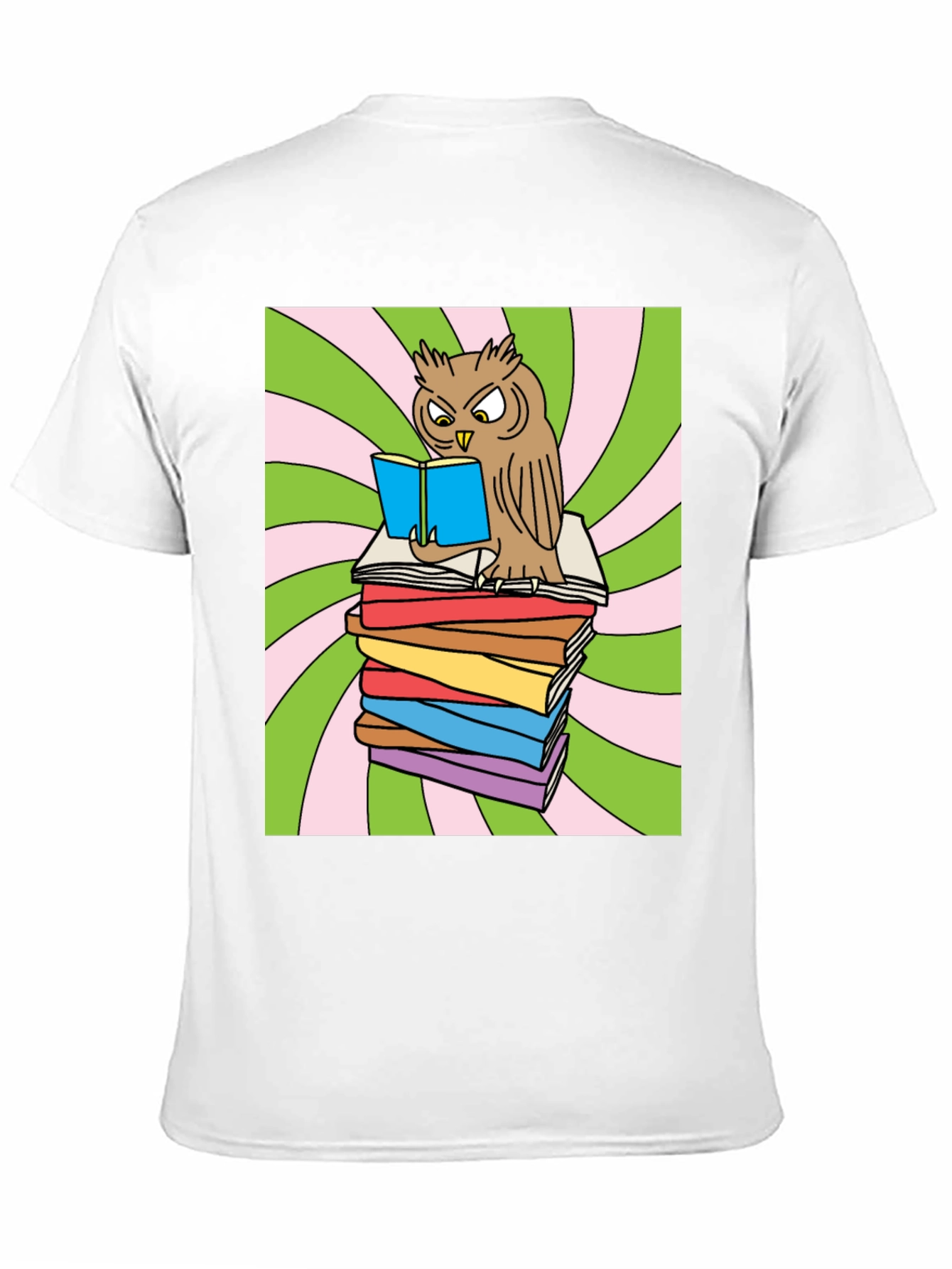 Owl Reading Books Graphic T-Shirt