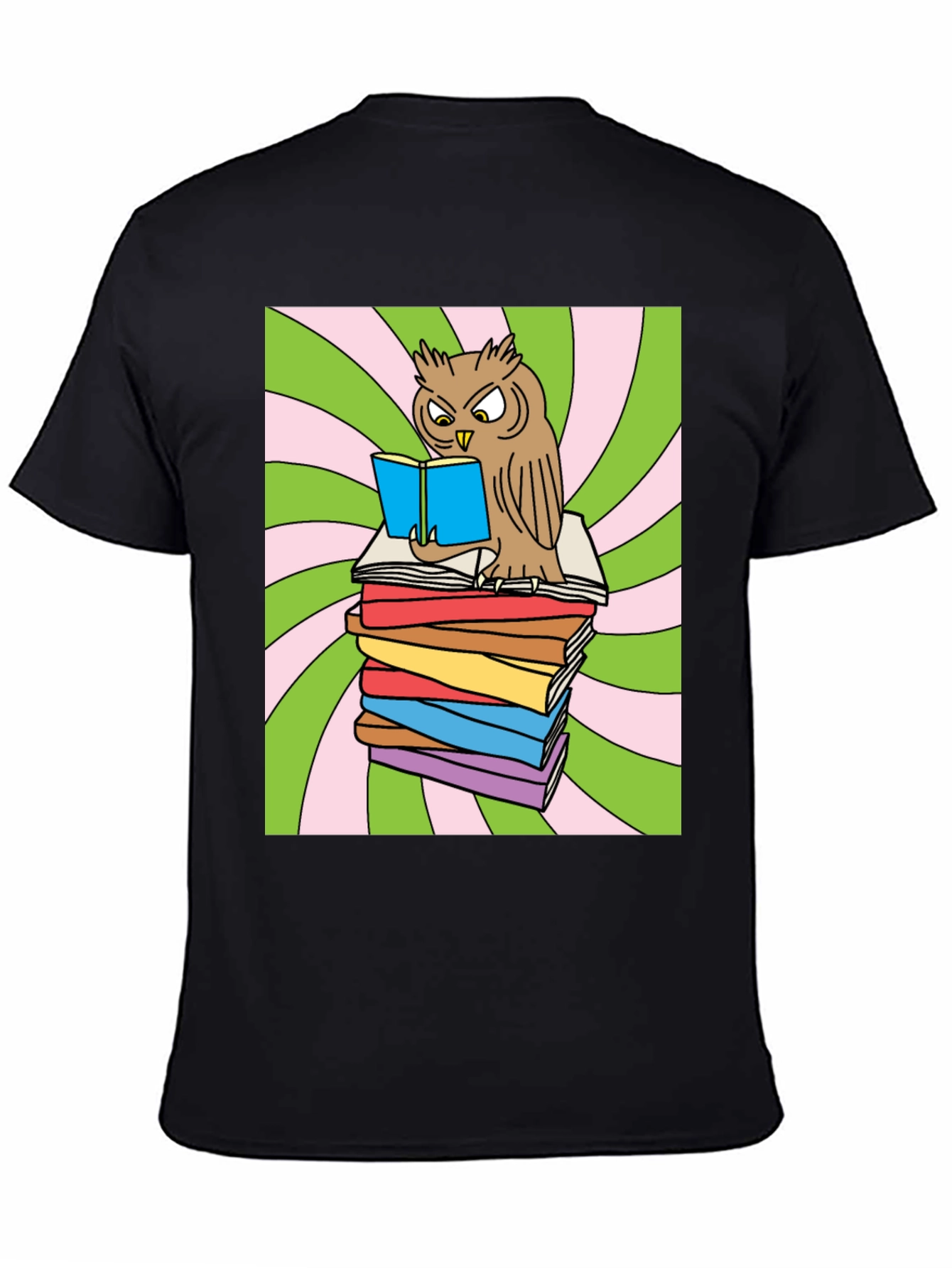 Owl Reading Books Graphic T-Shirt