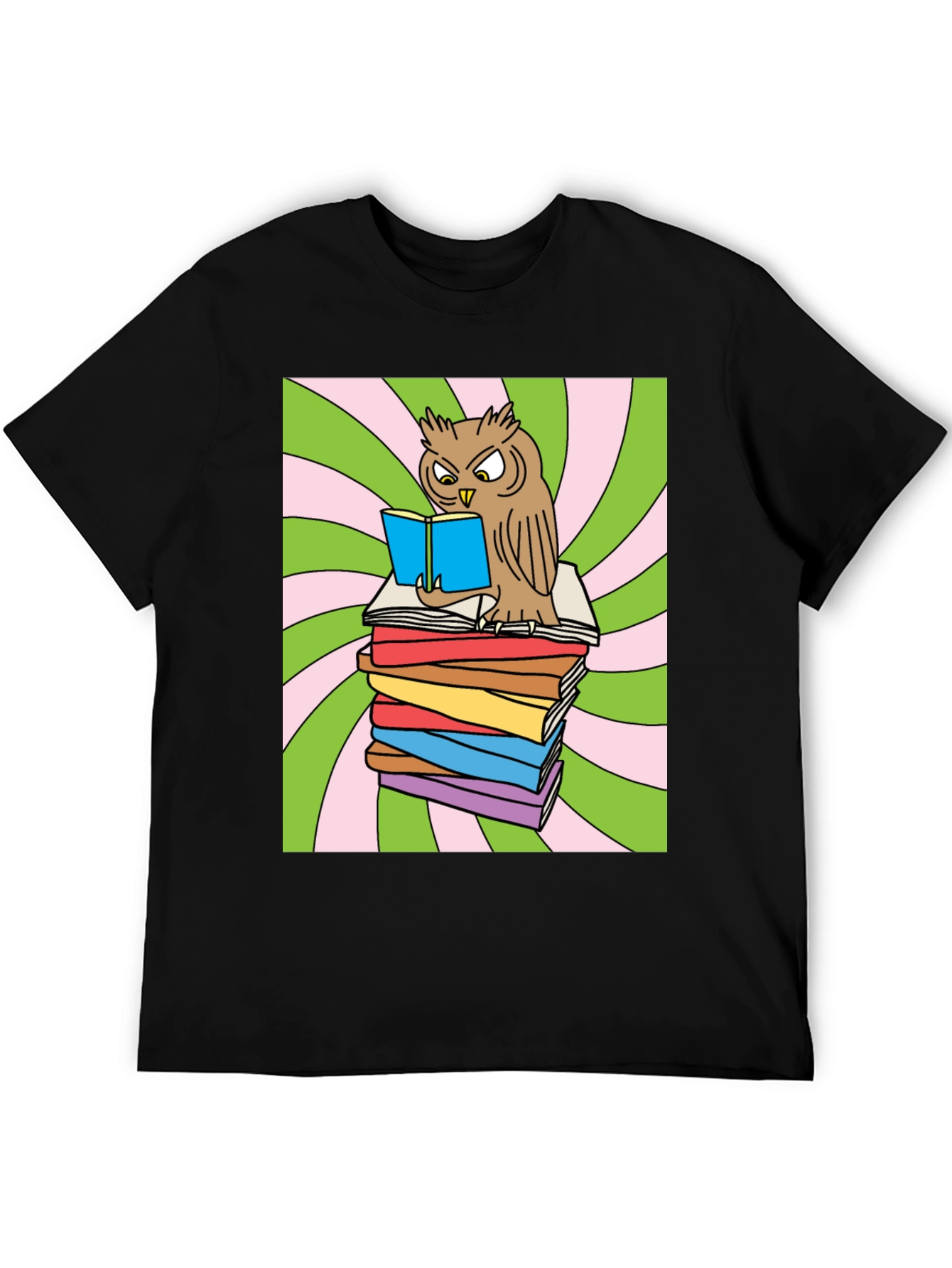 Owl Reading Books Graphic T-Shirt