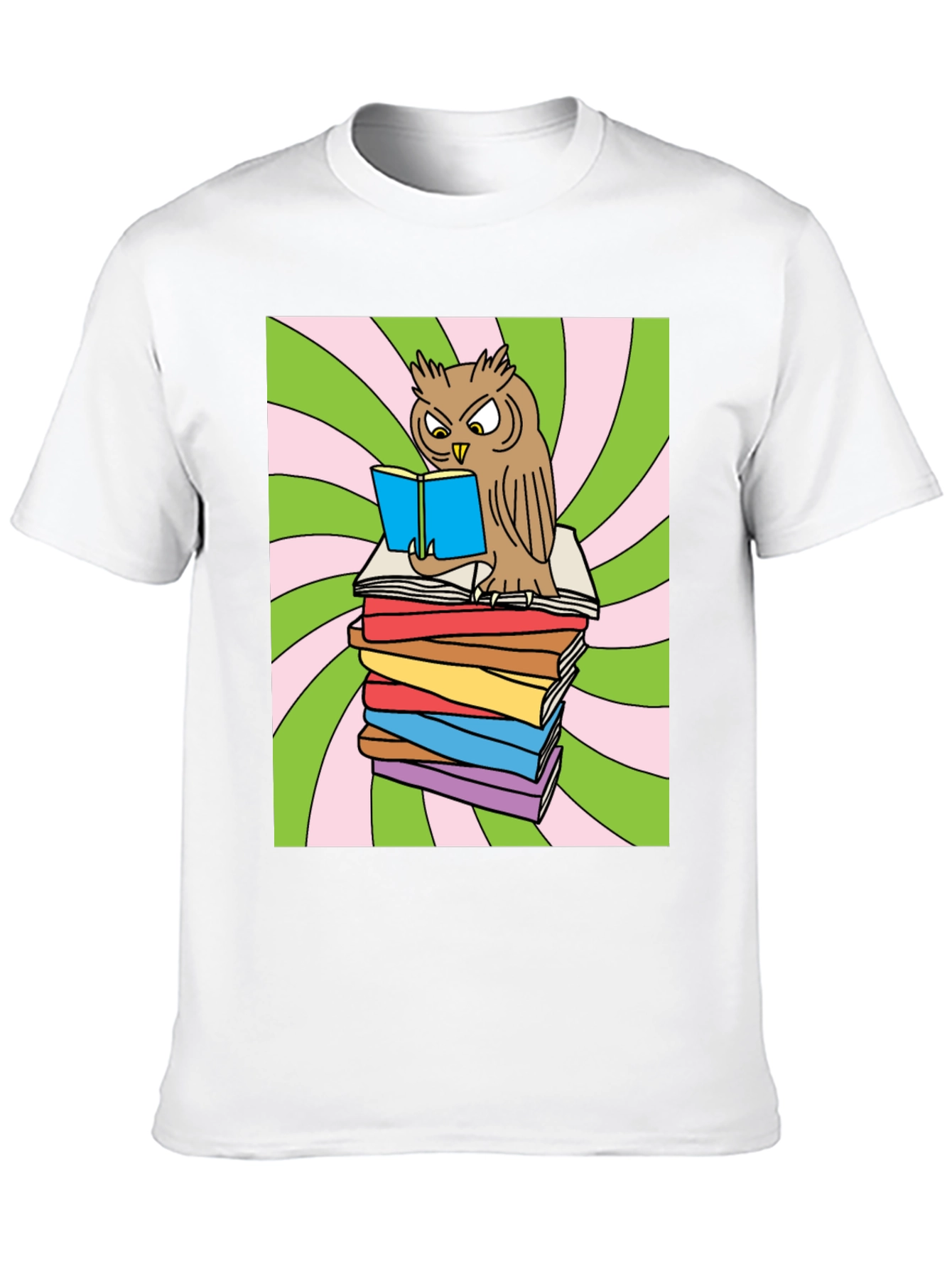 Owl Reading Books Graphic T-Shirt