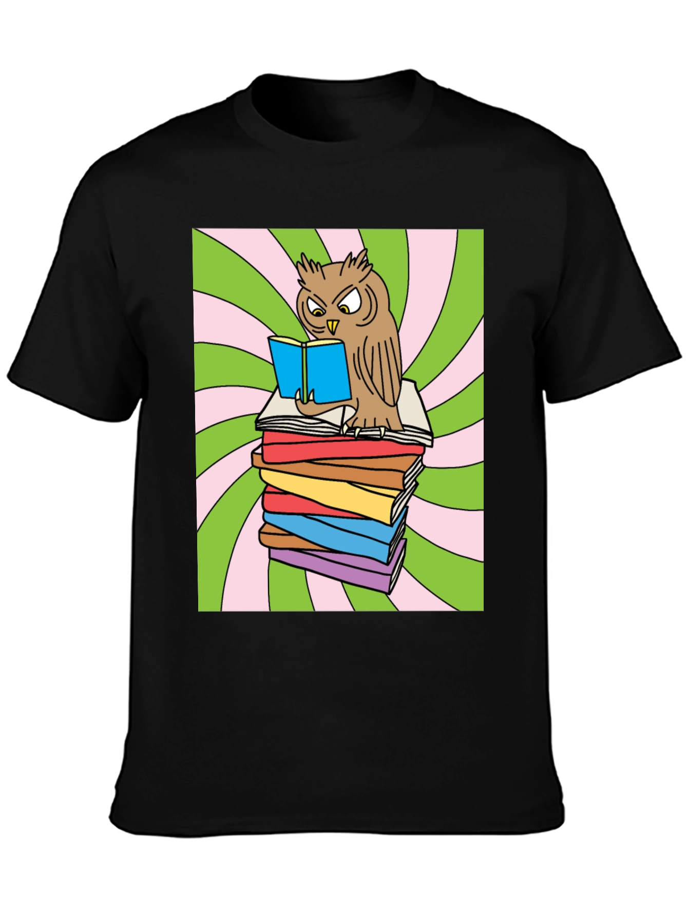Owl Reading Books Graphic T-Shirt