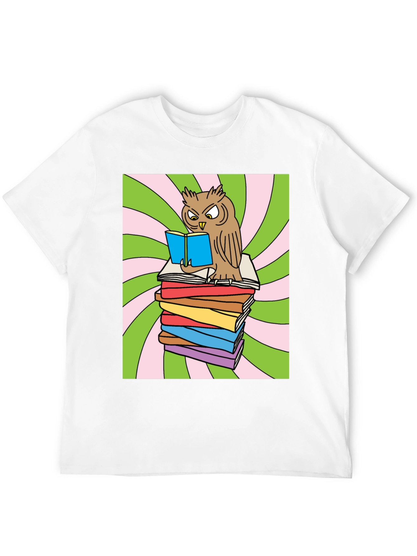 Owl Reading Books Graphic T-Shirt