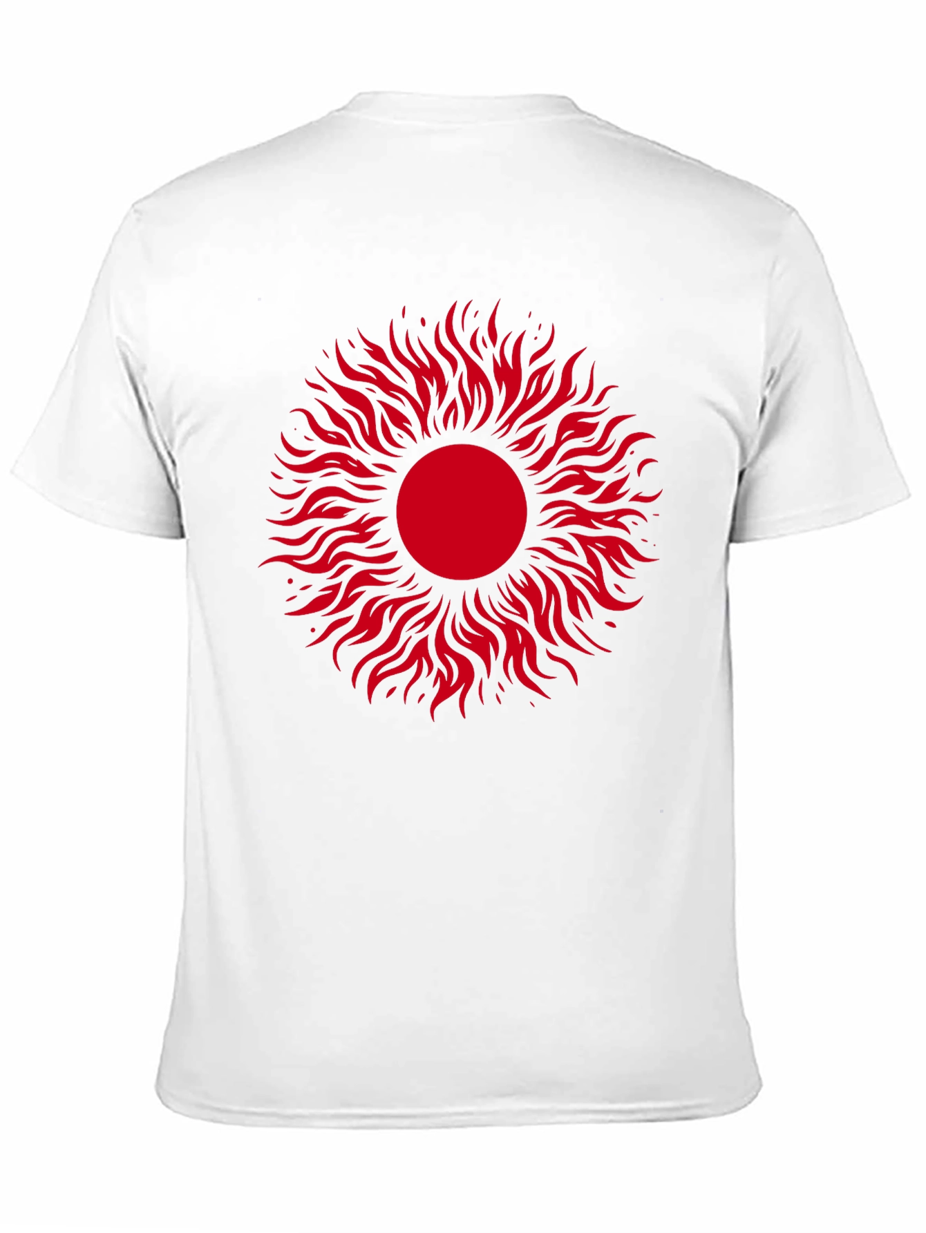 Black T-Shirt with Red Sun Graphic