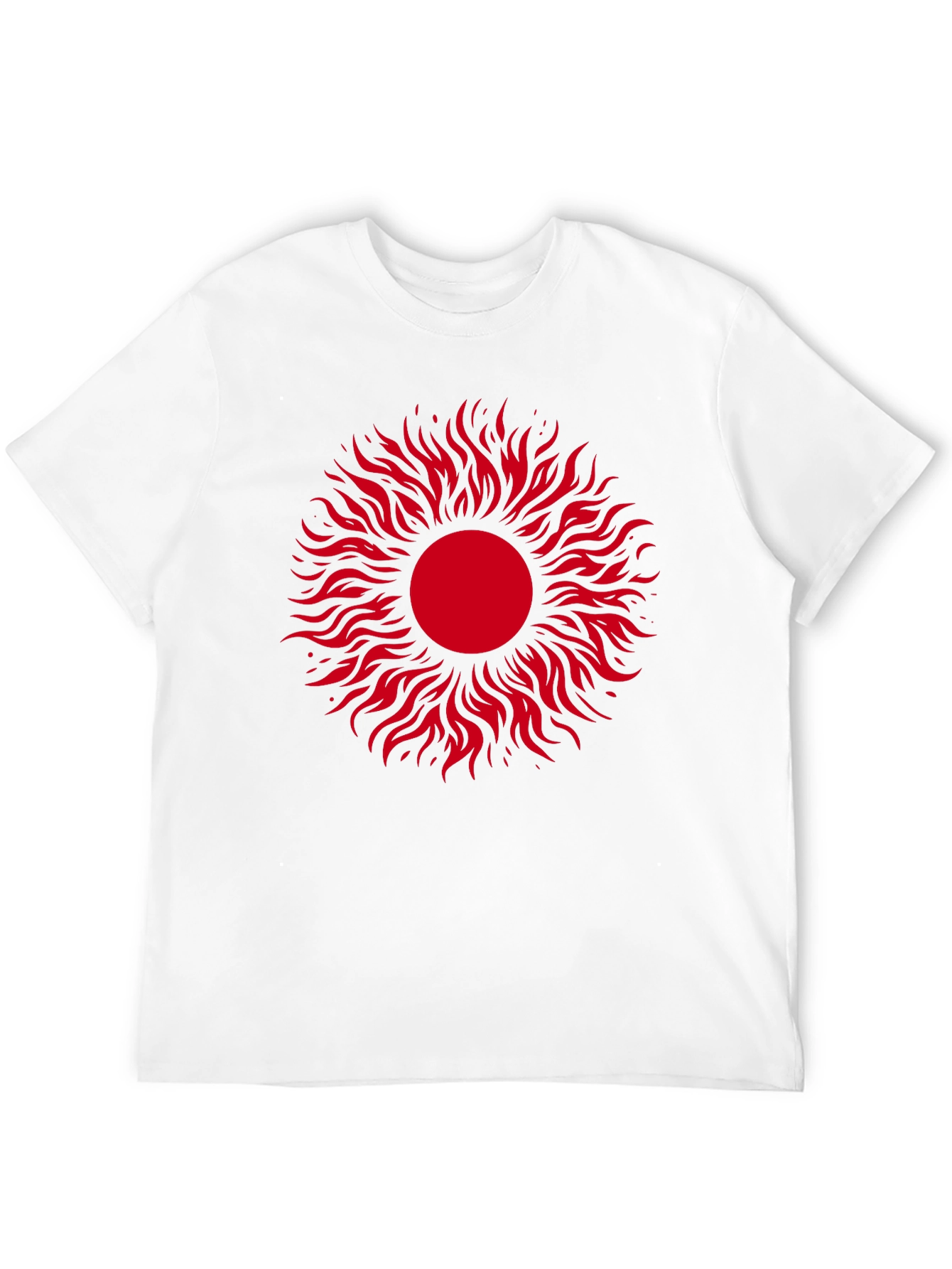 Black T-Shirt with Red Sun Graphic