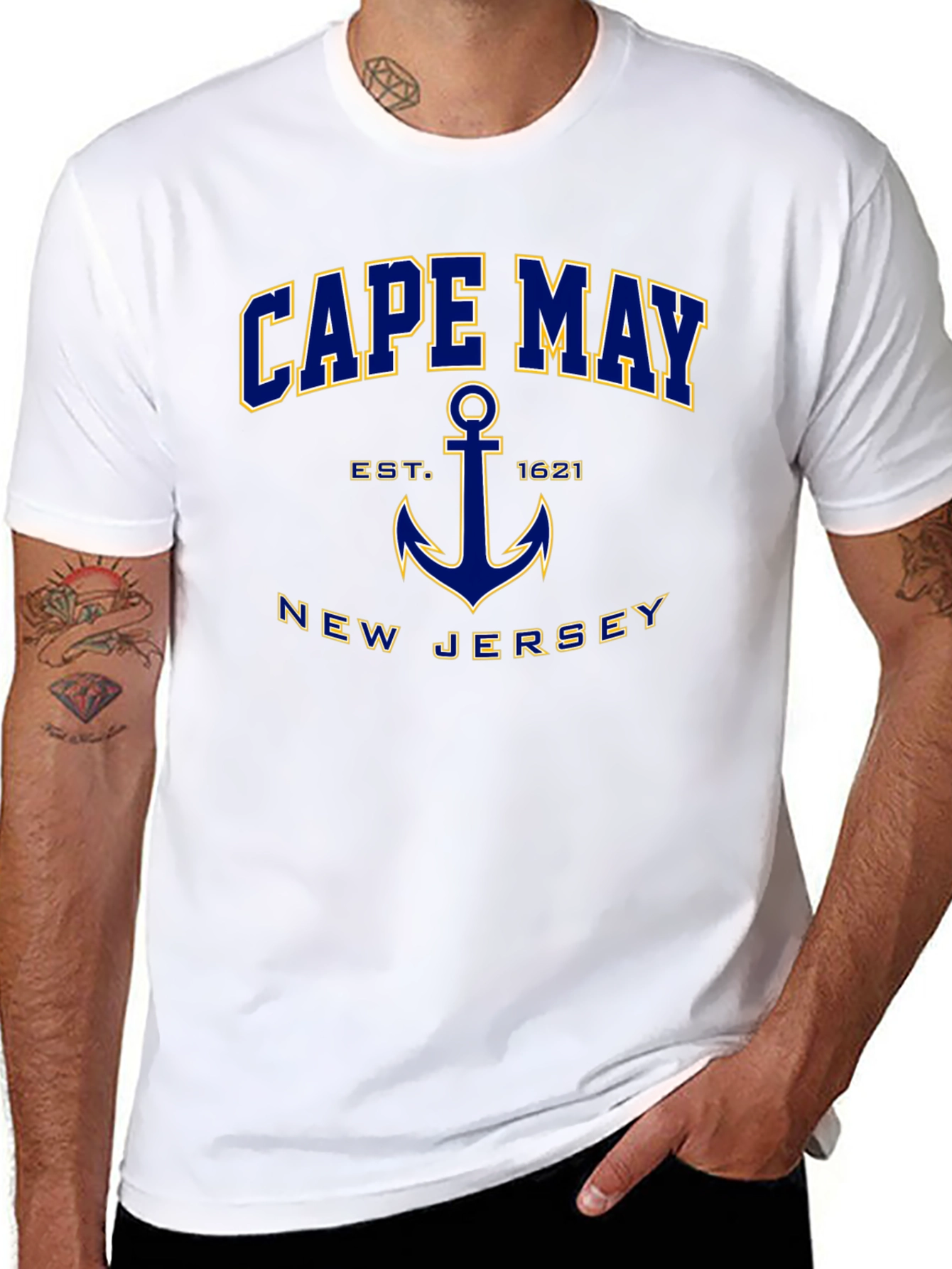 Cape May New Jersey Anchor Graphic T-Shirt