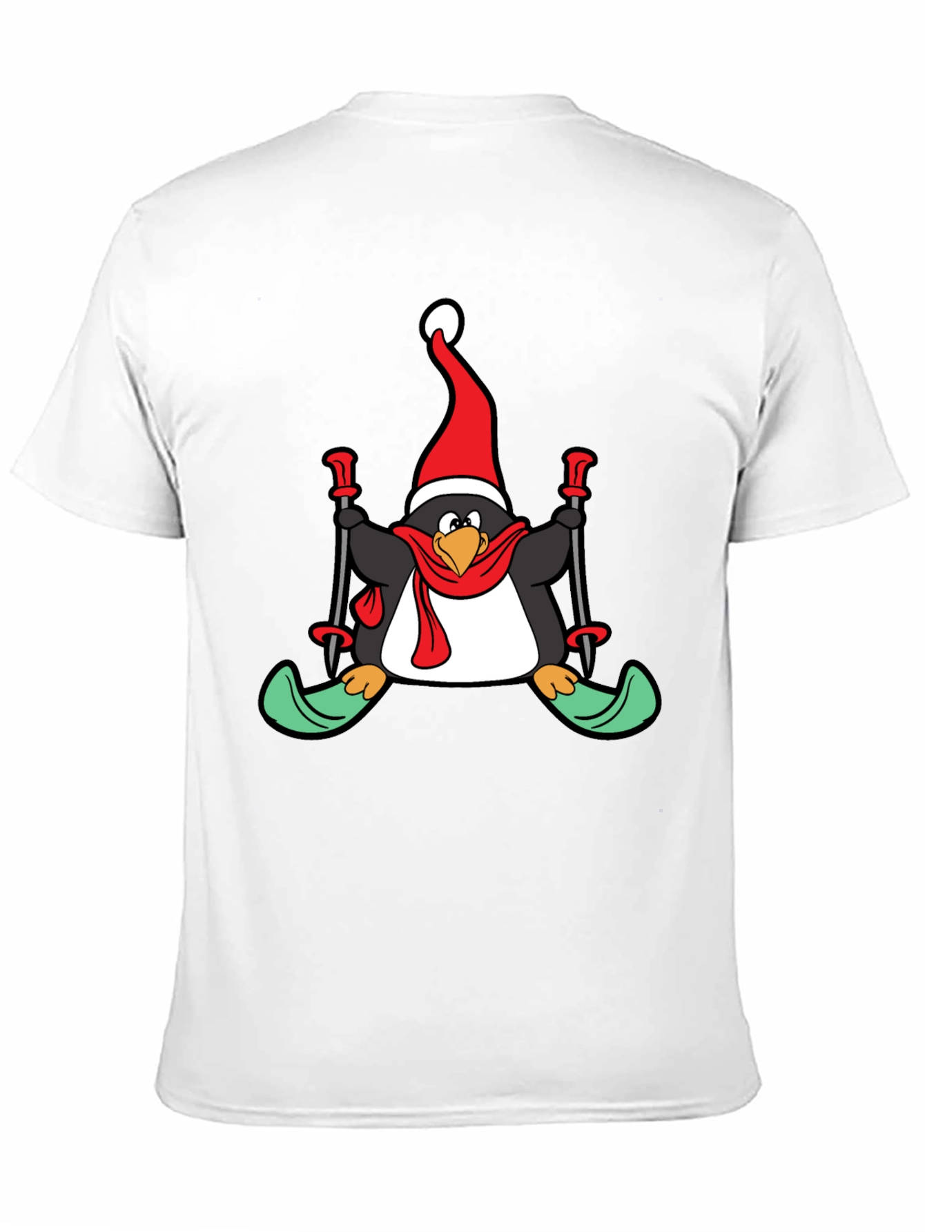 Penguin Christmas Skiing T-Shirt - Holiday Fun