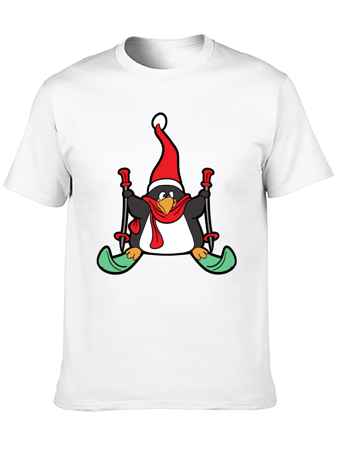 Penguin Christmas Skiing T-Shirt - Holiday Fun
