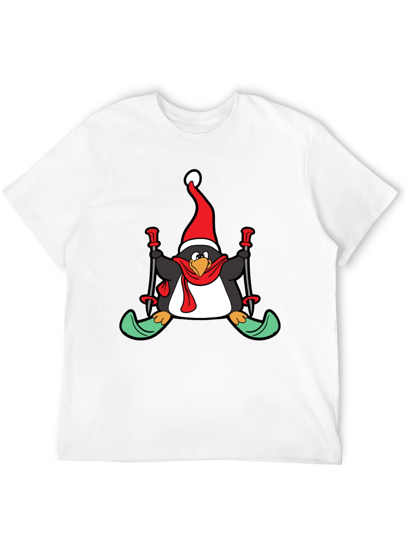 Penguin Christmas Skiing T-Shirt - Holiday Fun