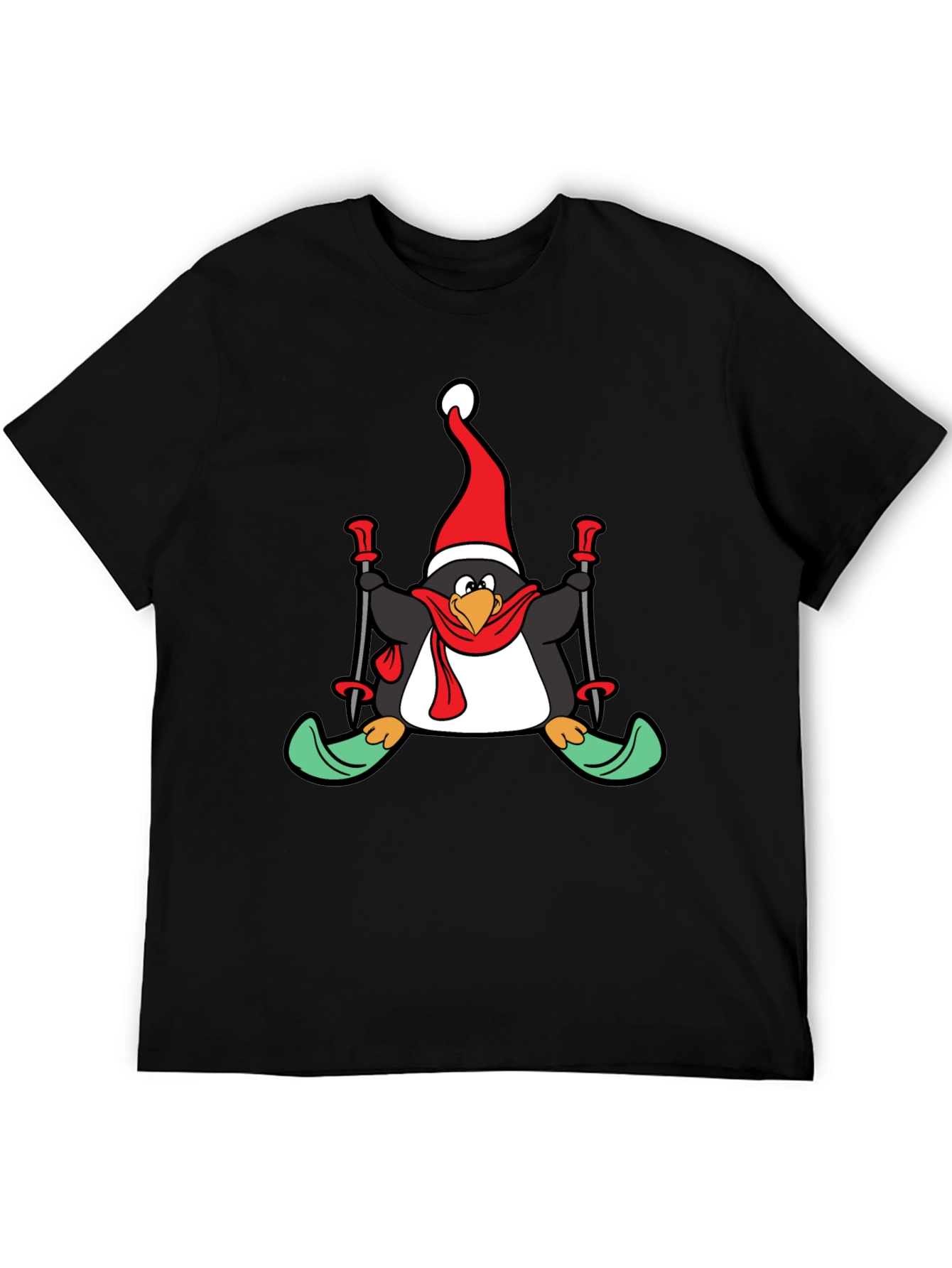 Penguin Christmas Skiing T-Shirt - Holiday Fun