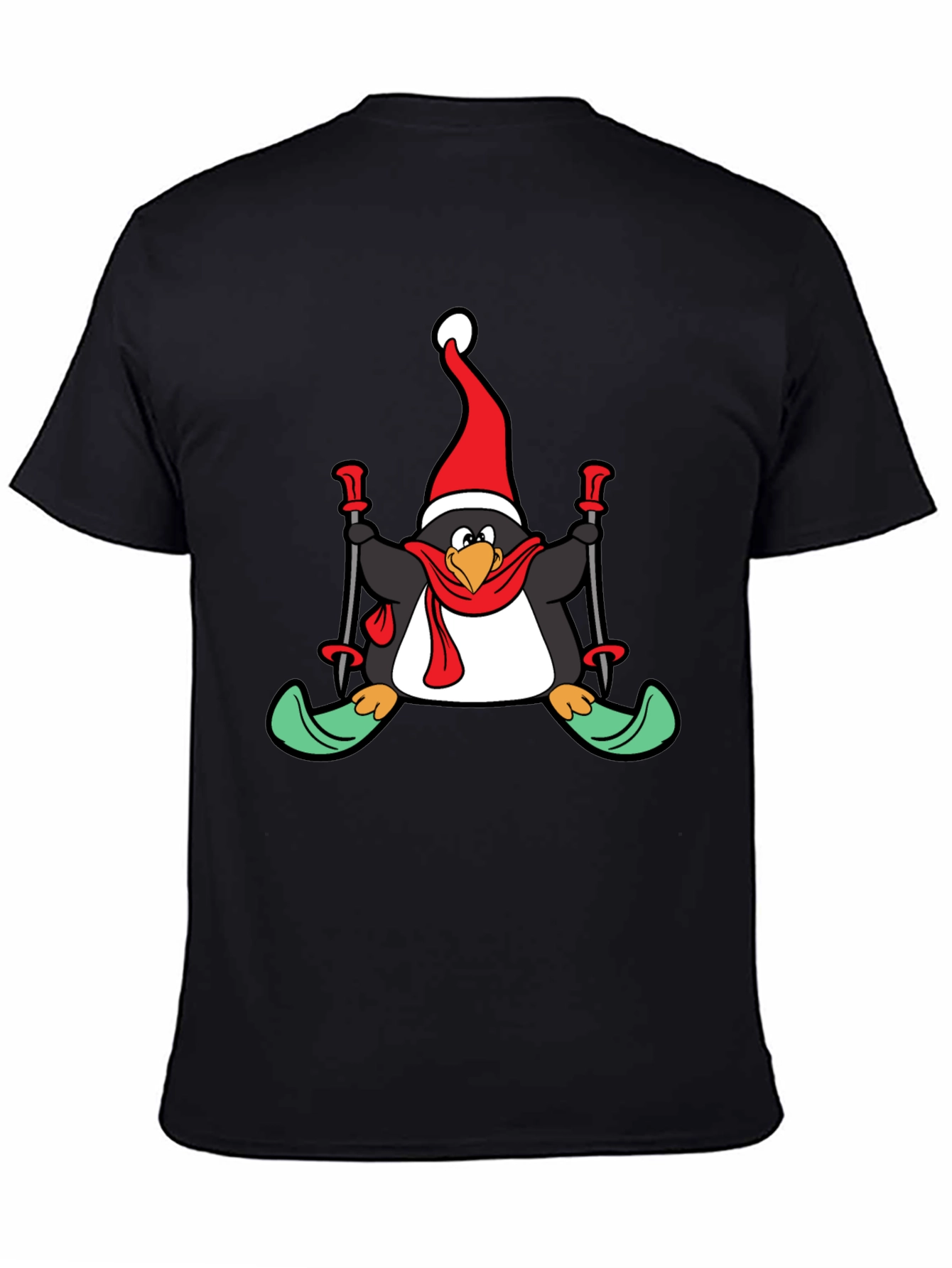Penguin Christmas Skiing T-Shirt - Holiday Fun