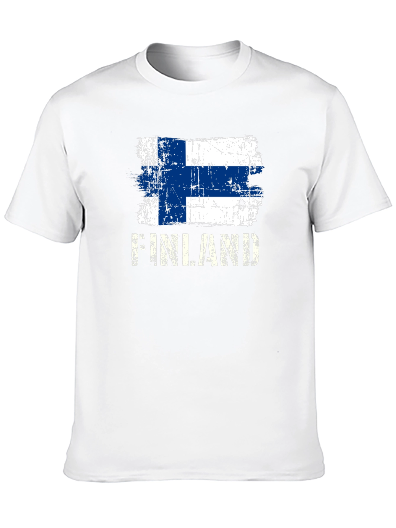 Finland Flag Distressed Graphic T-Shirt