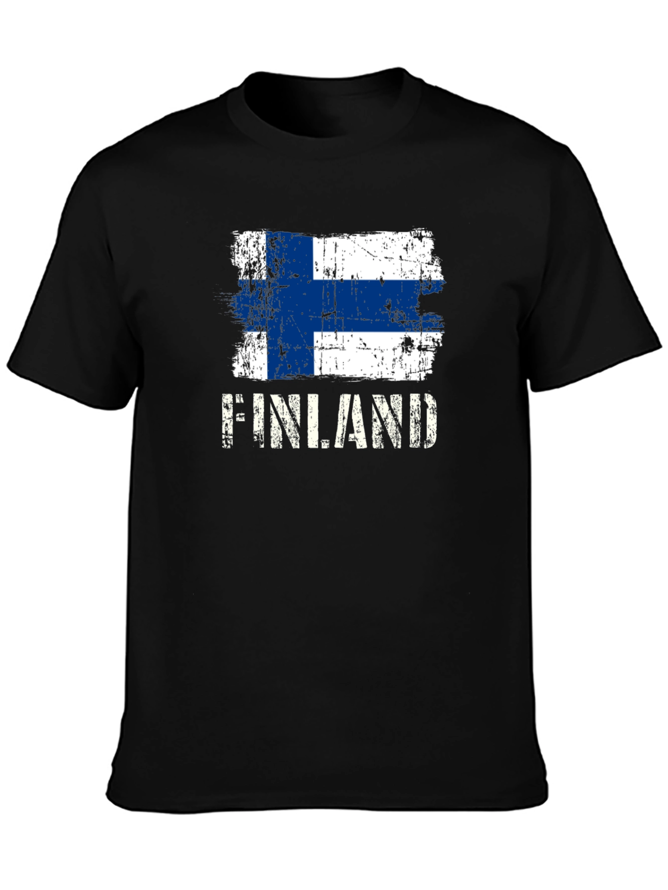 Finland Flag Distressed Graphic T-Shirt