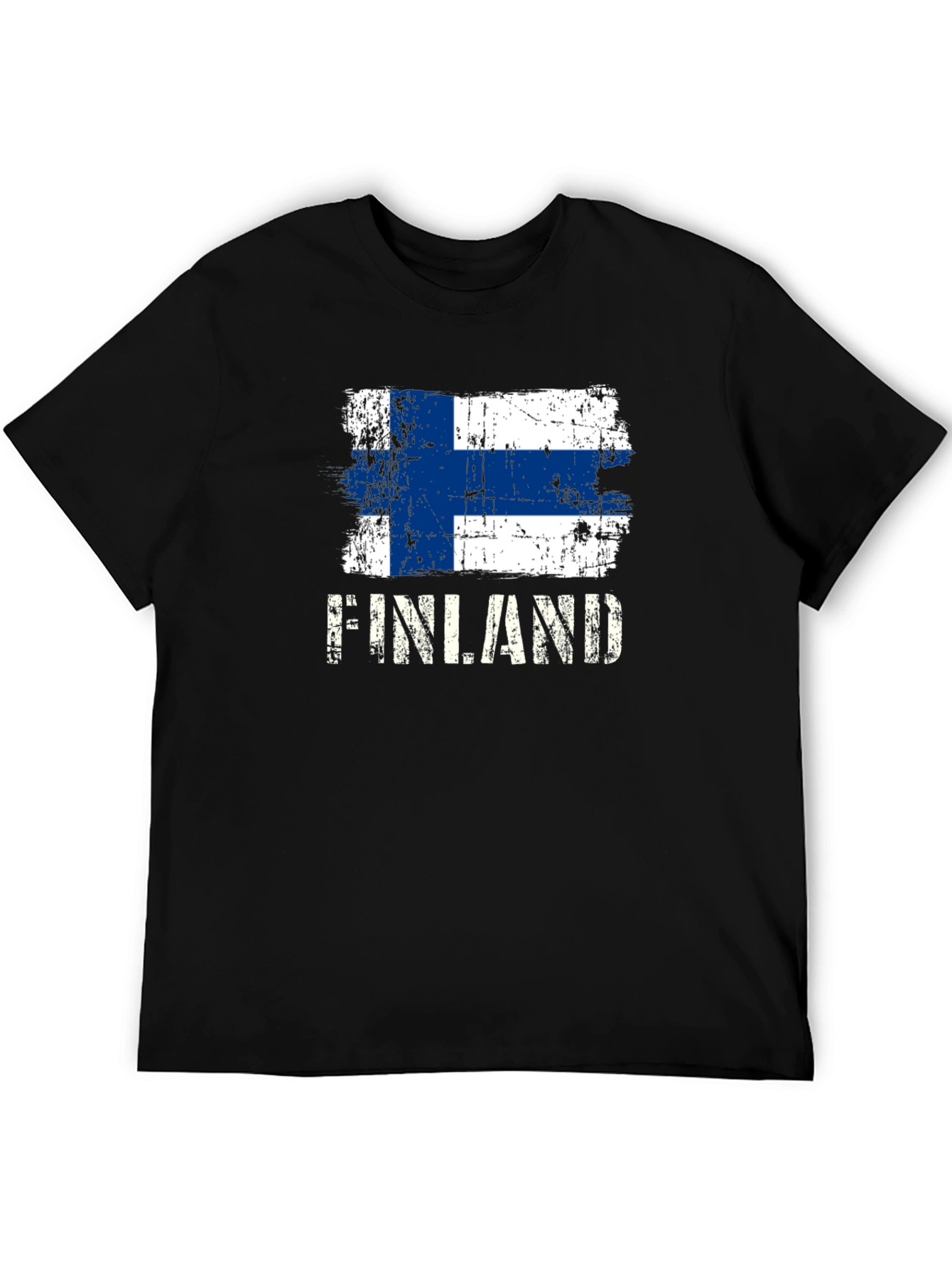 Finland Flag Distressed Graphic T-Shirt