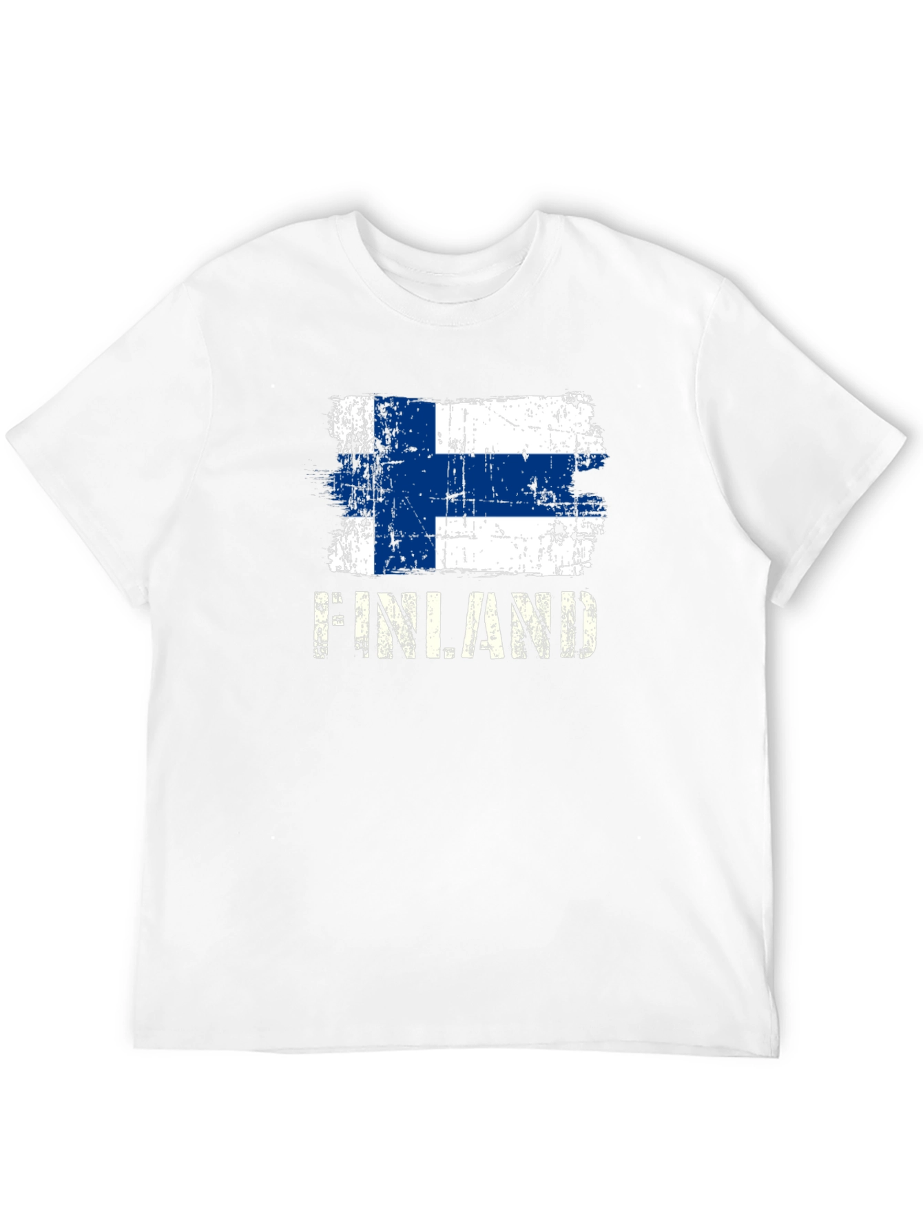 Finland Flag Distressed Graphic T-Shirt