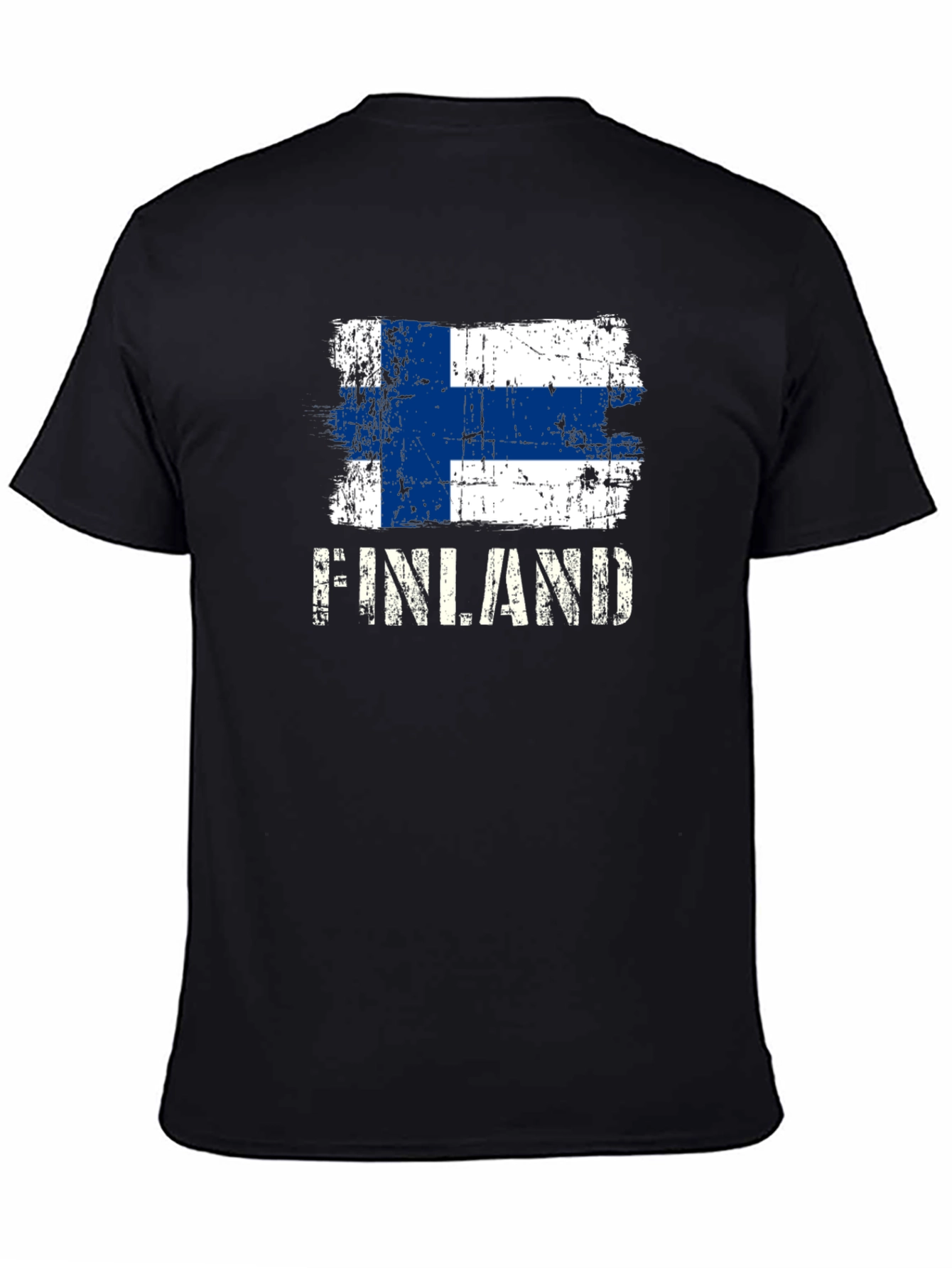 Finland Flag Distressed Graphic T-Shirt