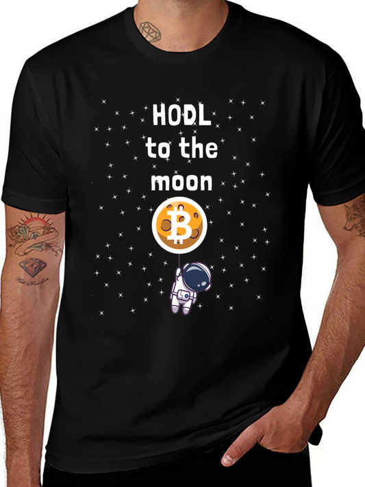HODL to the Moon Bitcoin T-Shirt - Crypto Astronaut Tee