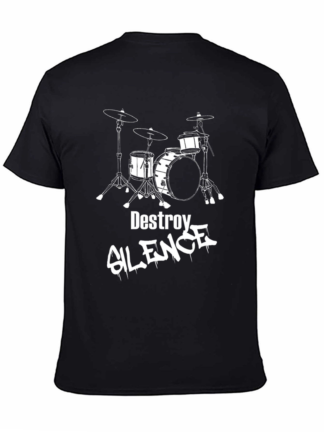 Destroy Silence Drum Kit T-Shirt - Black