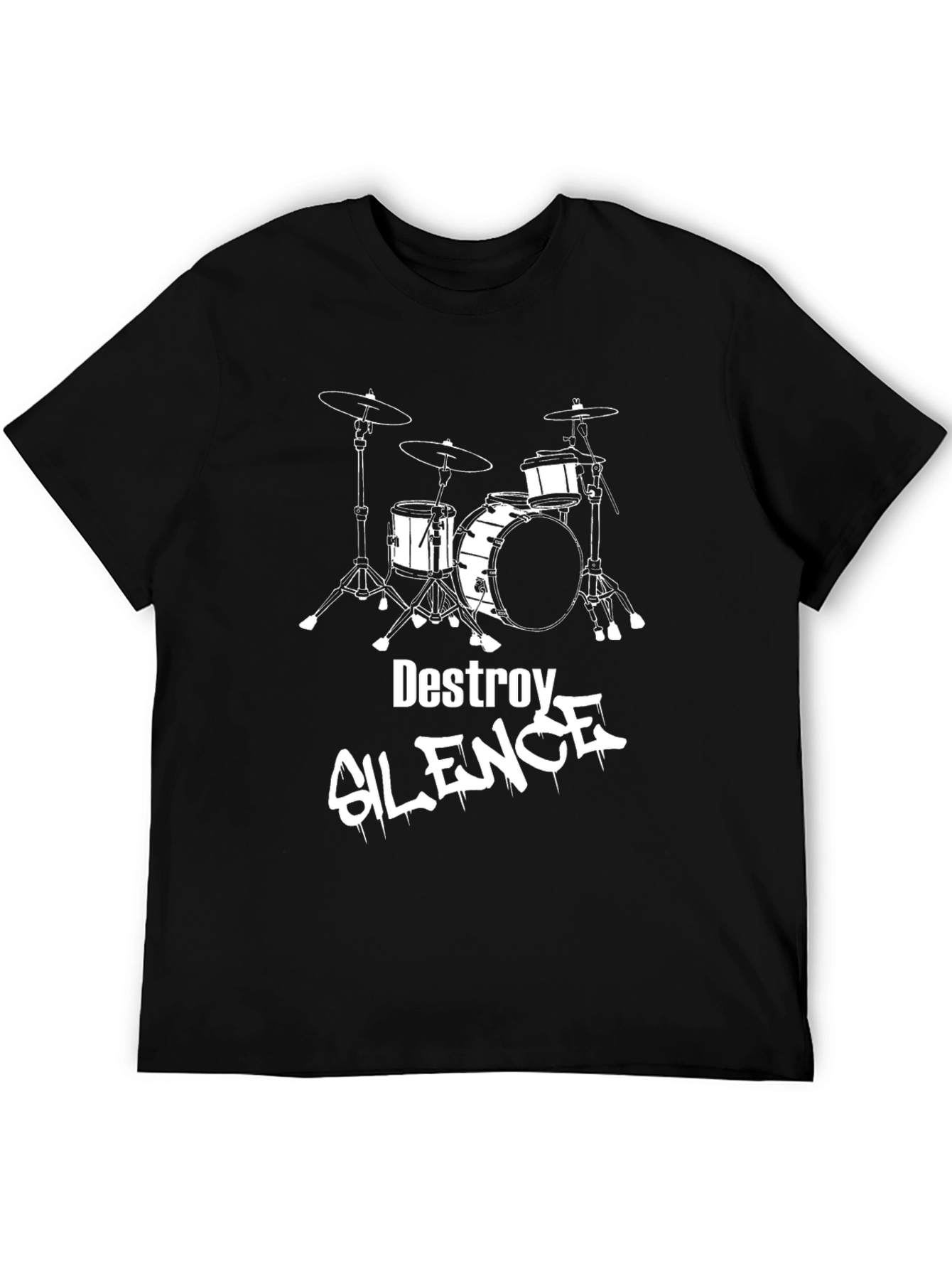Destroy Silence Drum Kit T-Shirt - Black