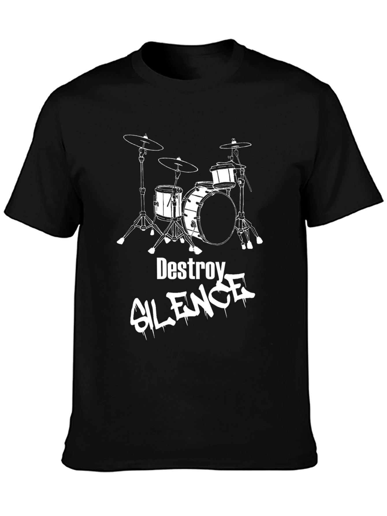 Destroy Silence Drum Kit T-Shirt - Black