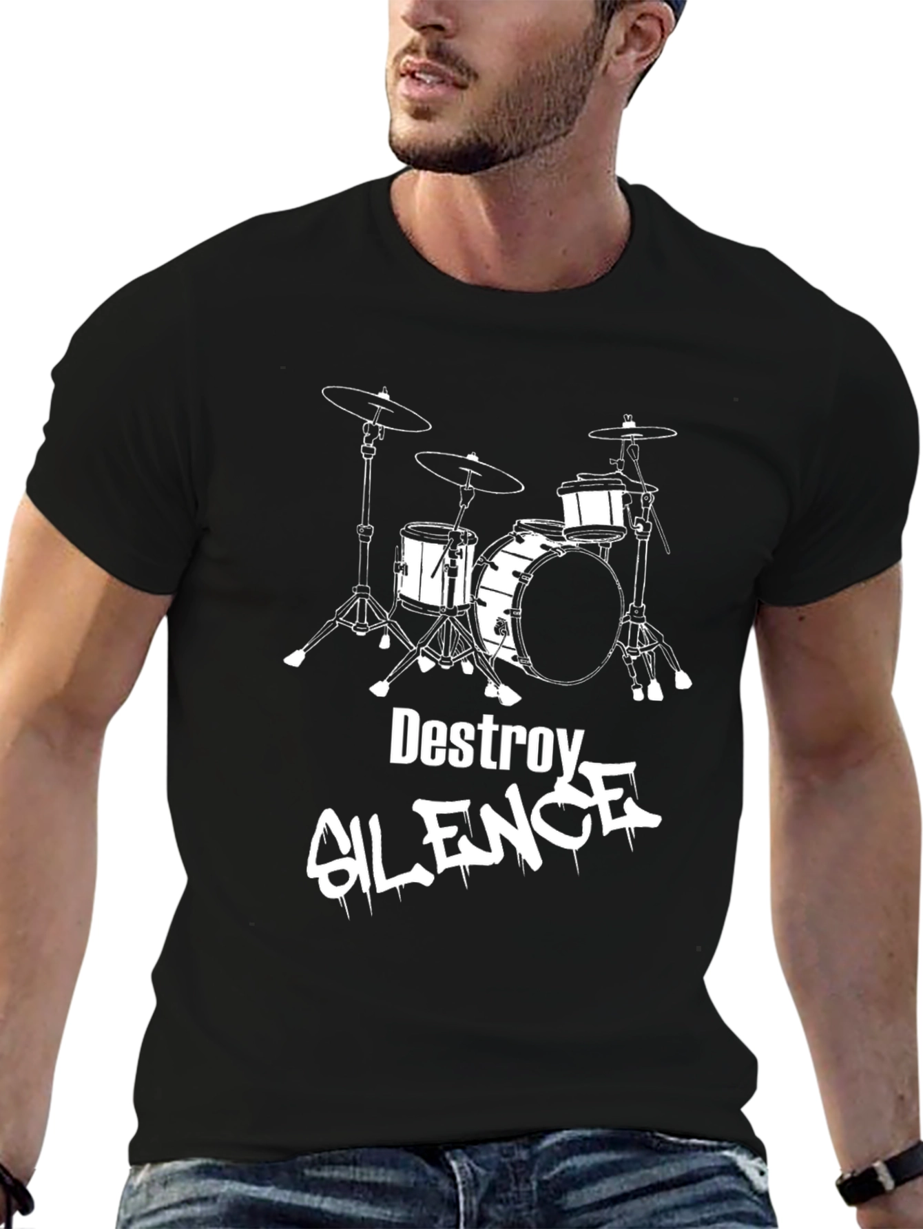Destroy Silence Drum Kit T-Shirt - Black