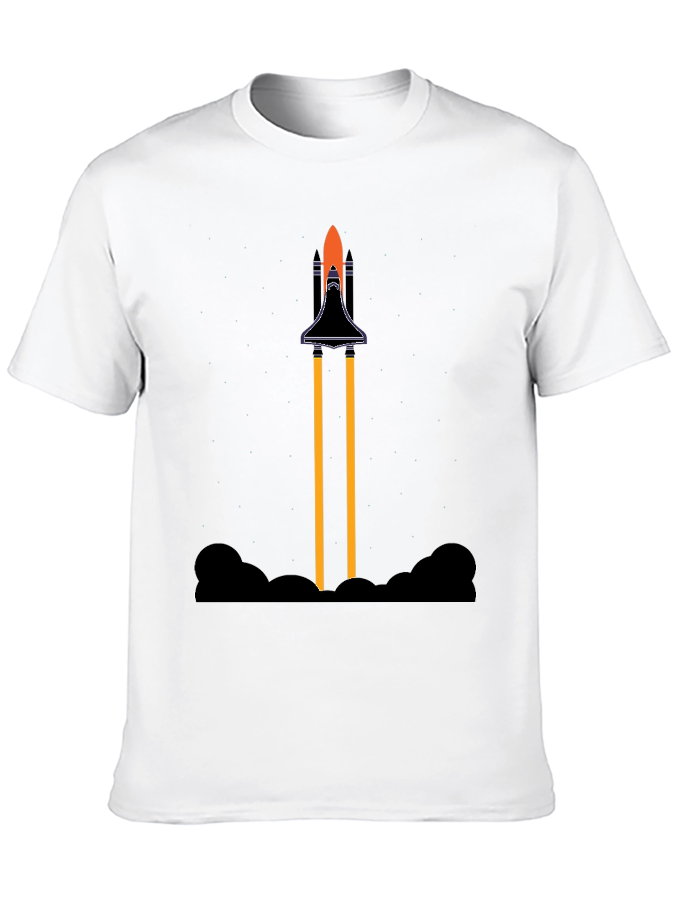 Rocket Launch Graphic Tee - Black Cotton T-Shirt