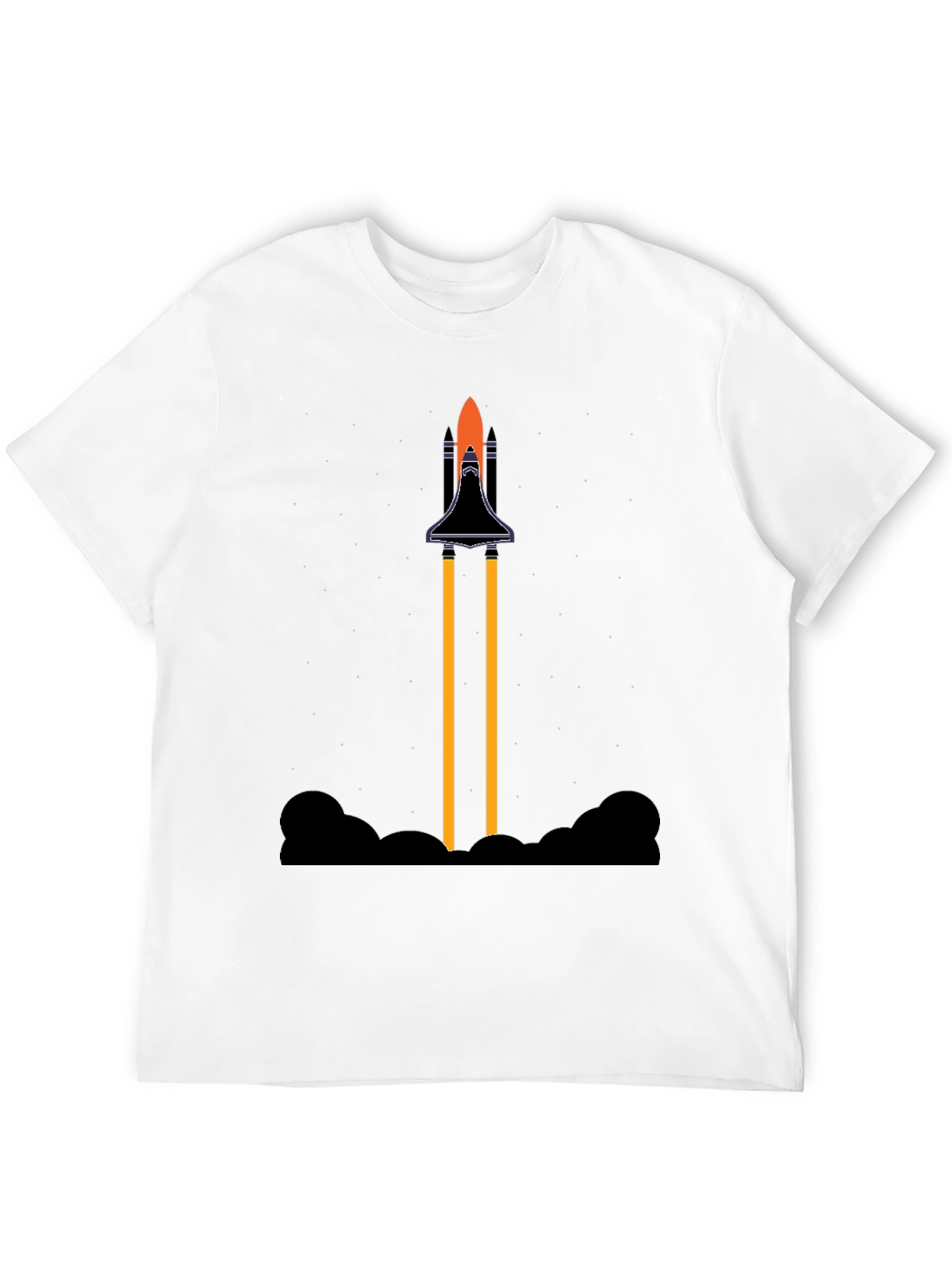 Rocket Launch Graphic Tee - Black Cotton T-Shirt