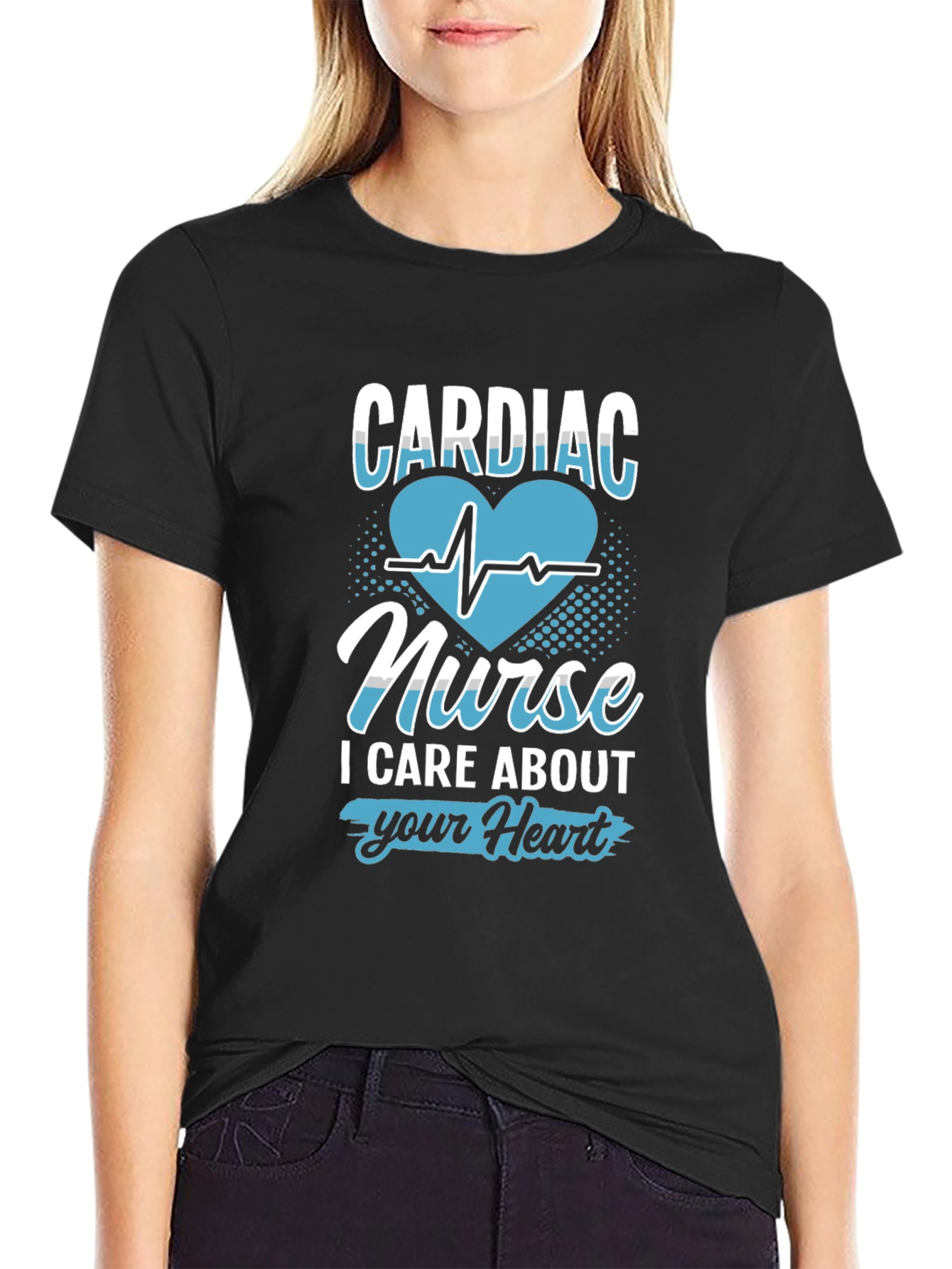 Cardiac Nurse Heartbeat Graphic T-Shirt