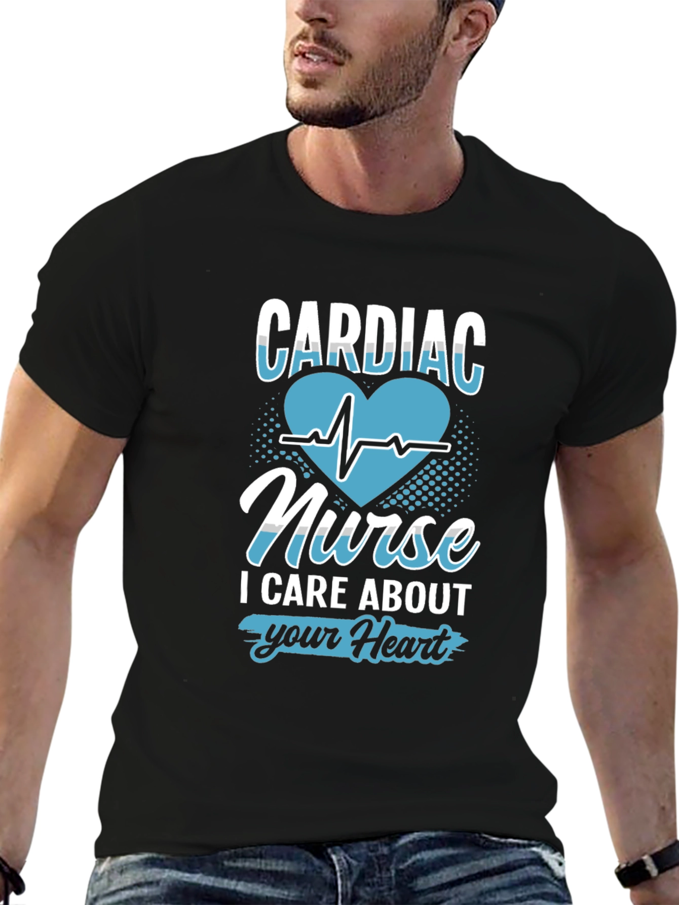 Cardiac Nurse Heartbeat Graphic T-Shirt