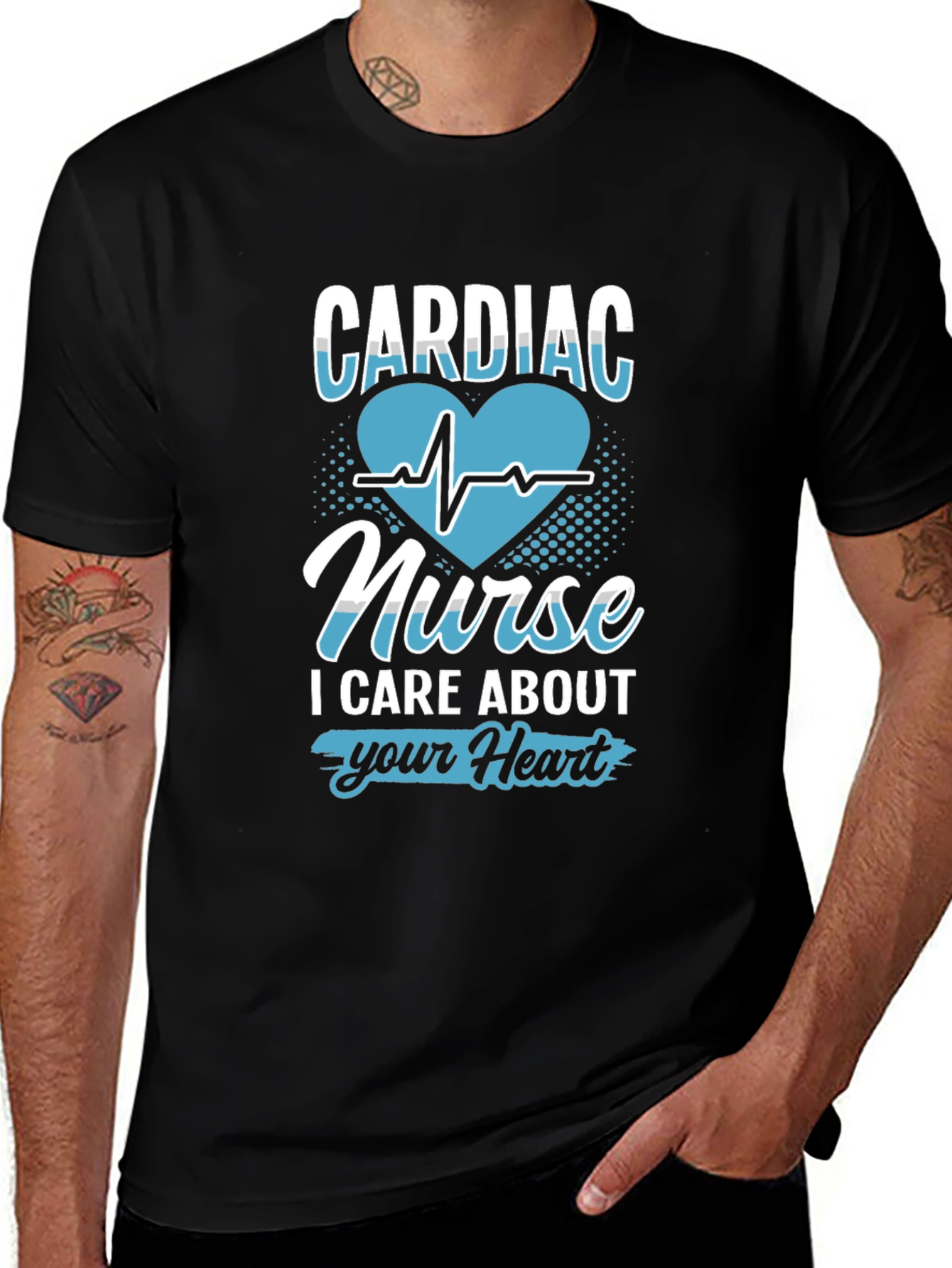 Cardiac Nurse Heartbeat Graphic T-Shirt