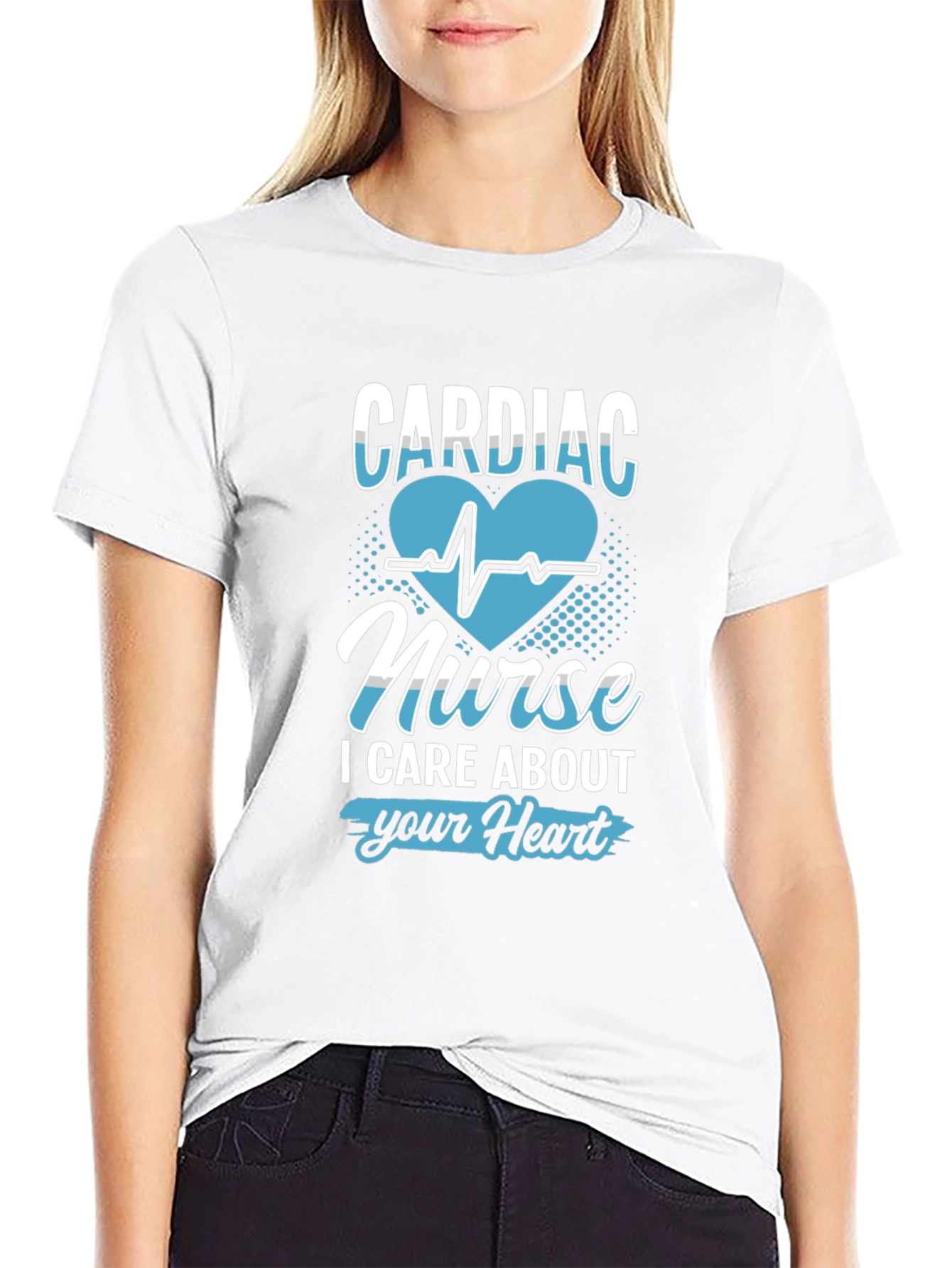 Cardiac Nurse Heartbeat Graphic T-Shirt